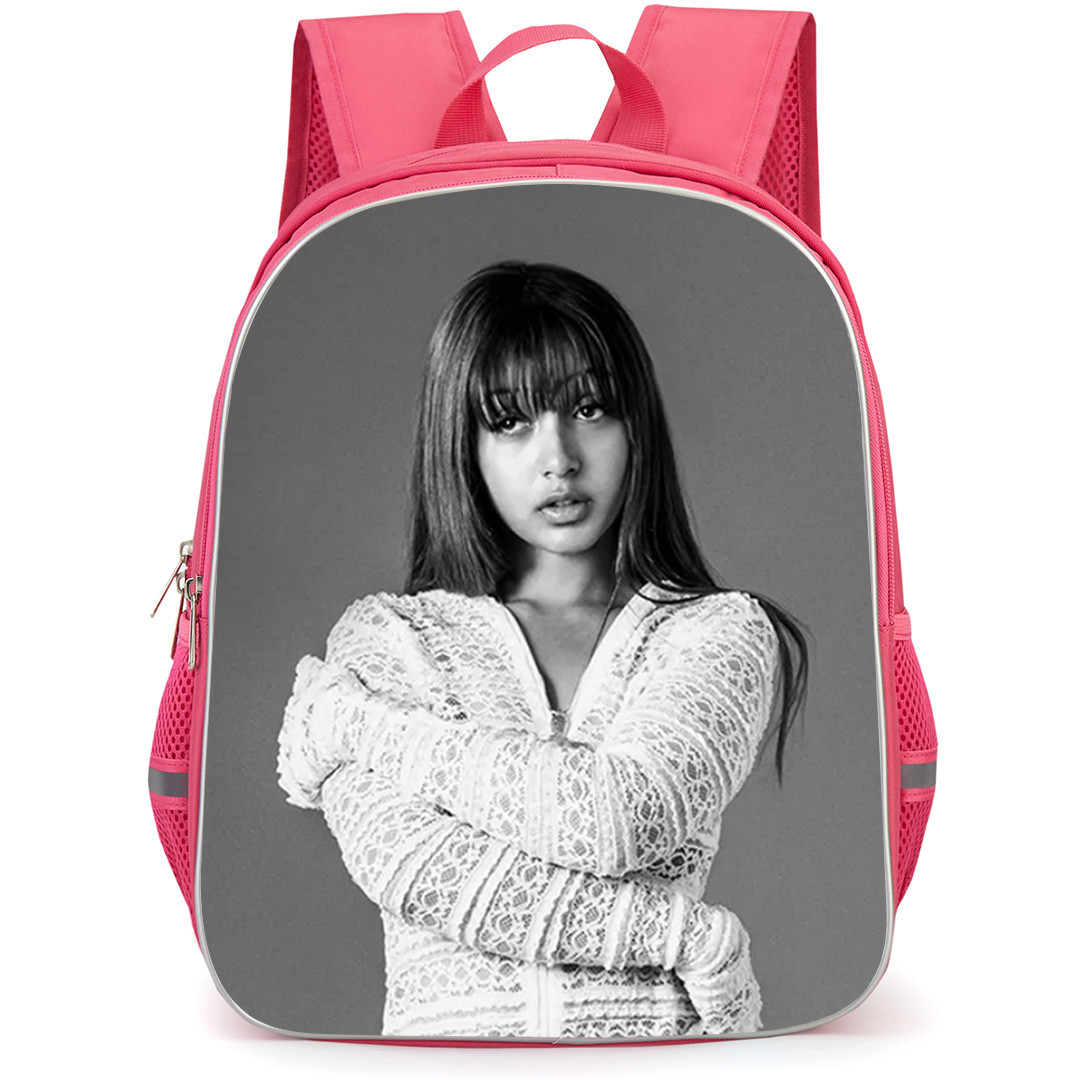 PinkPantheress Backpack School Bag StudentPack - PinkPantheress Standing In Crossed Arm Black And White Poster