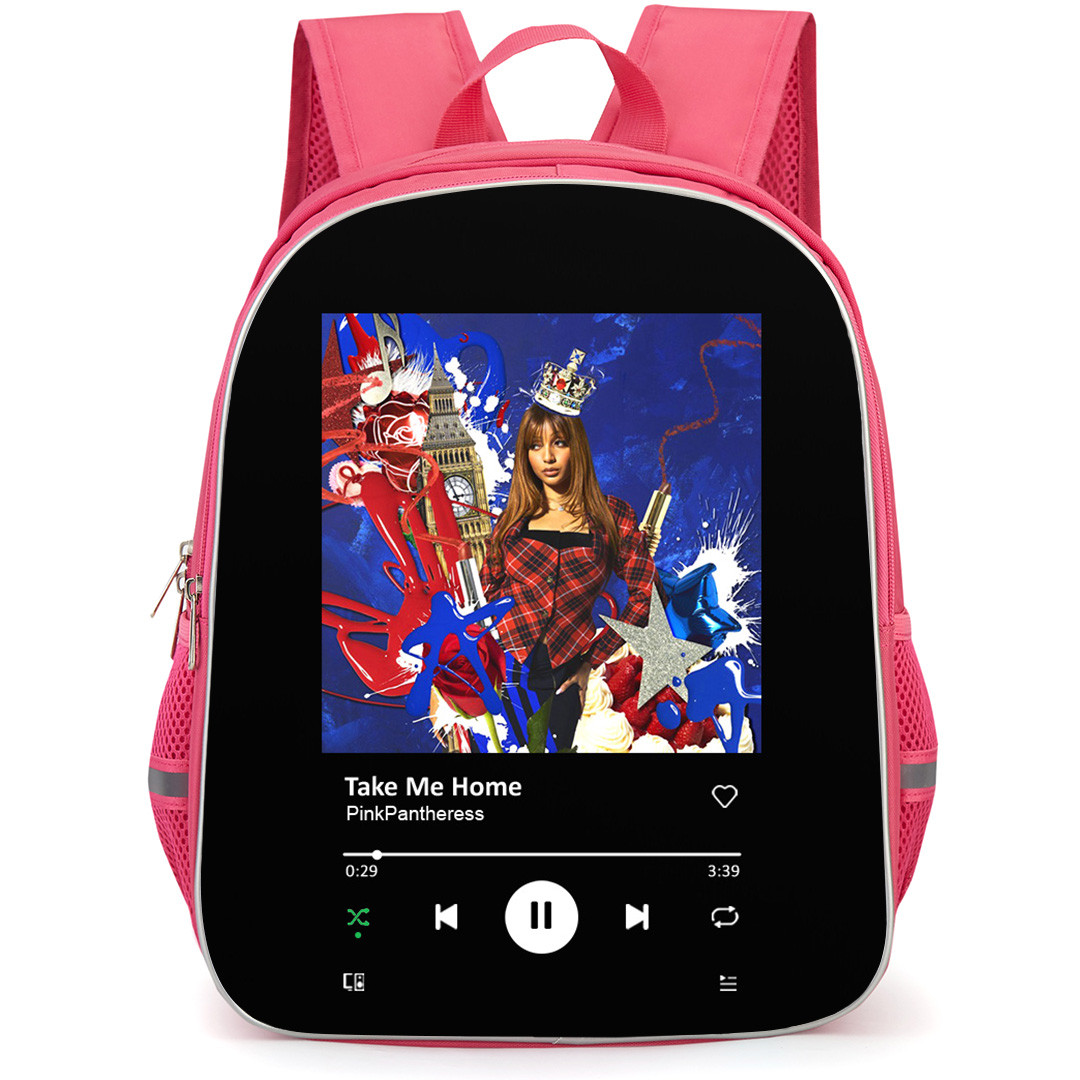 PinkPantheress Backpack School Bag StudentPack - PinkPantheress Take Me Home Album Spotify Library Poster