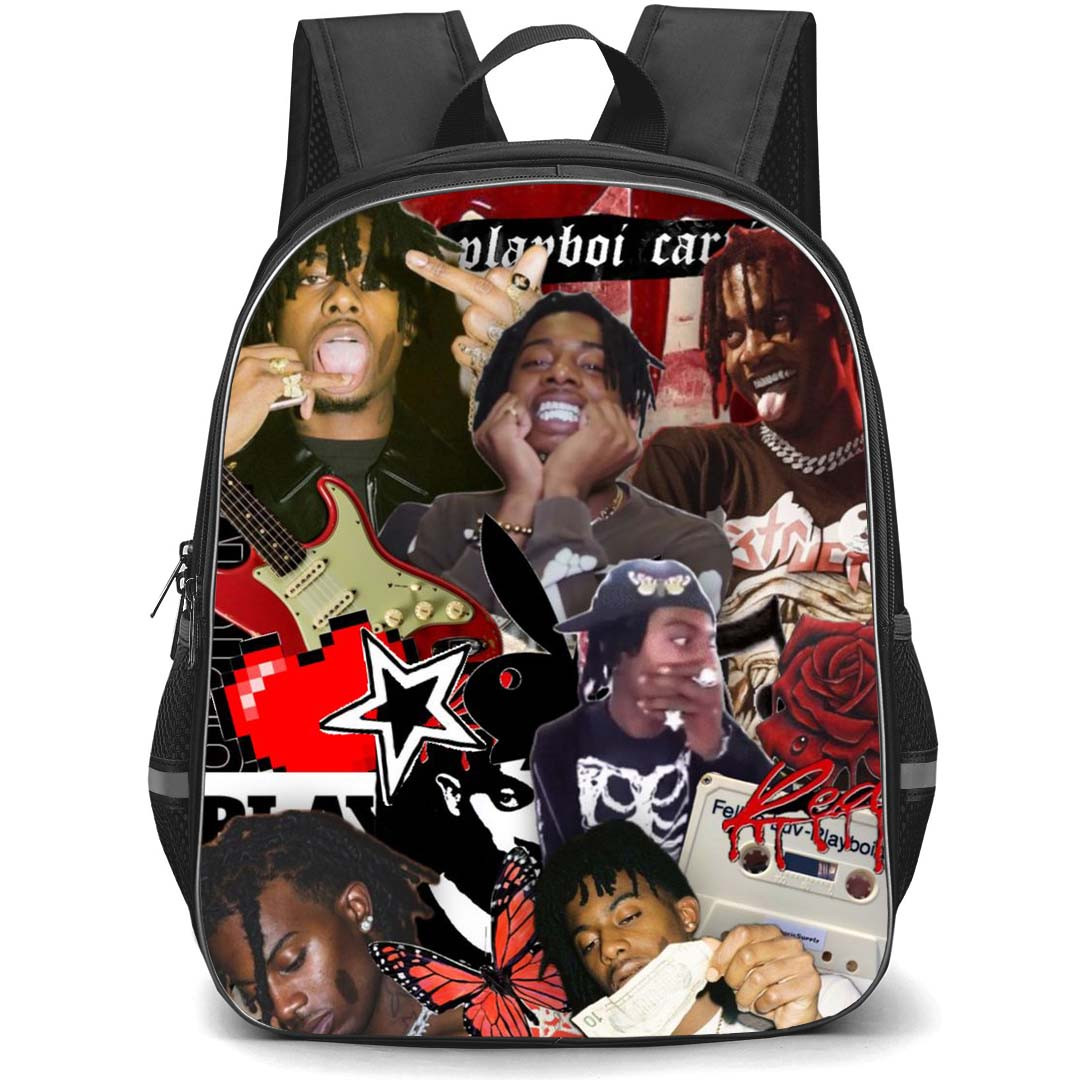 Playboi Carti Backpack StudentPack - Playboi Carti Collage Poster