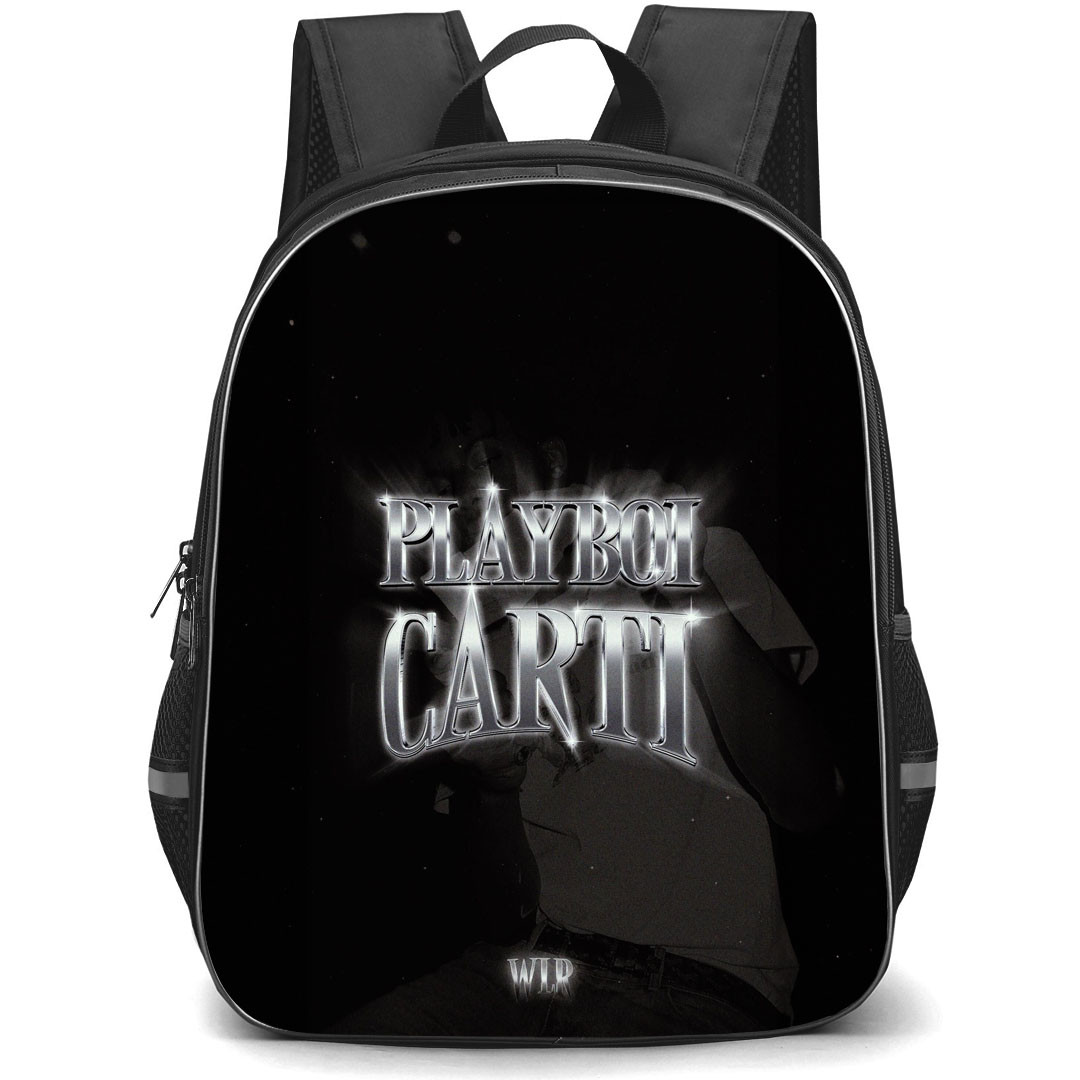 Playboi Carti Backpack StudentPack - Playboi Carti Logo Black And White Poster