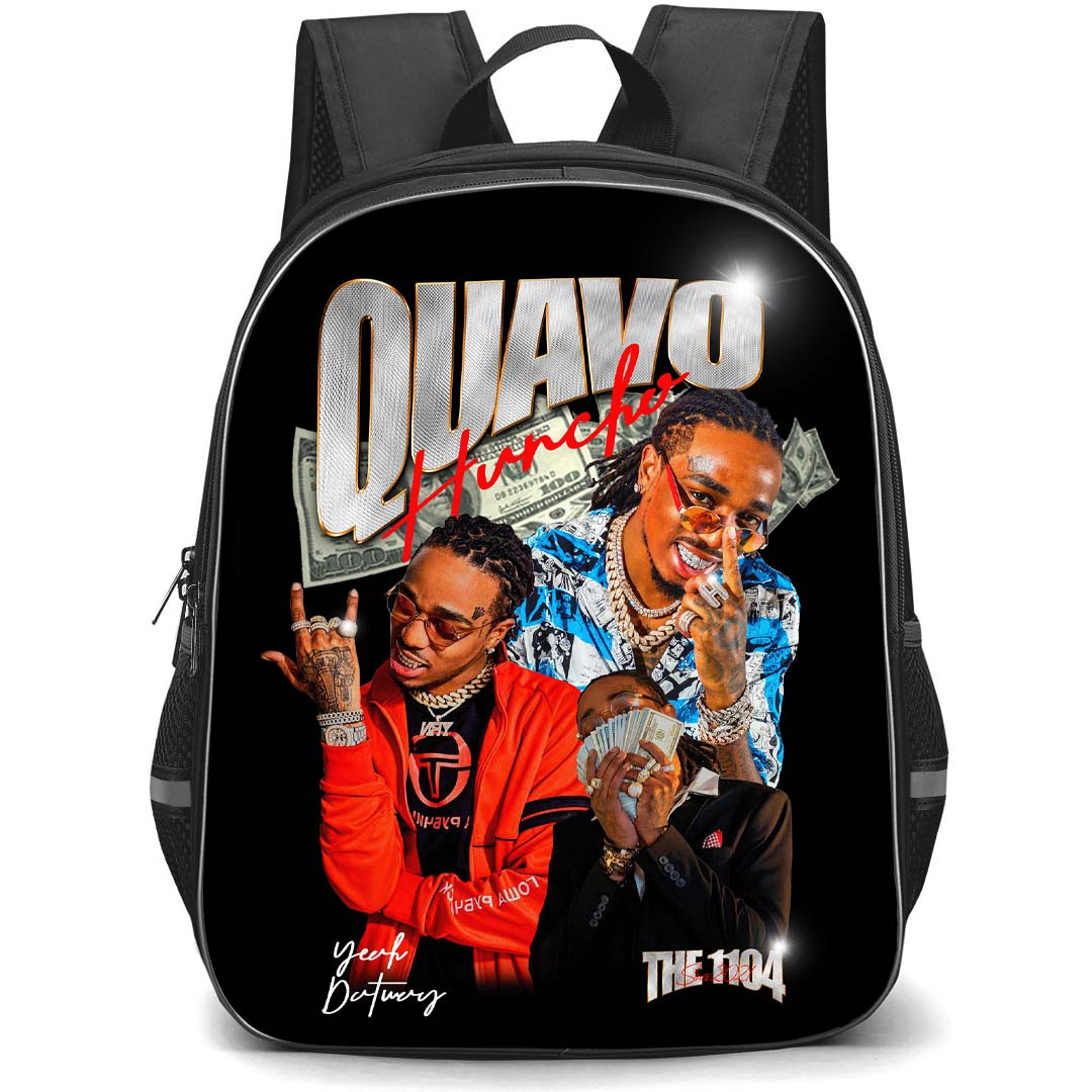 Quavo Backpack StudentPack - Quavo Poster Art On Black Background