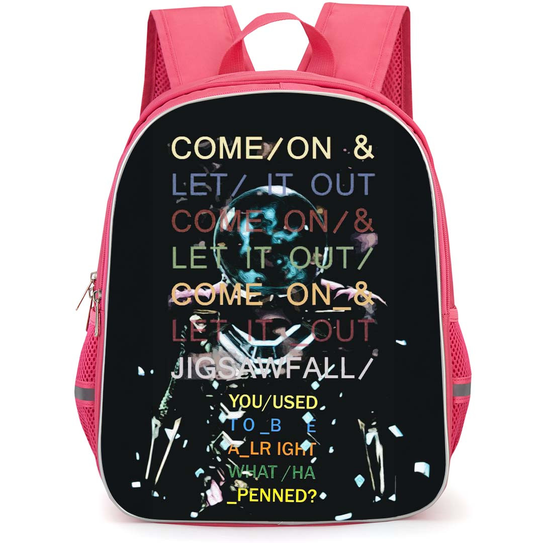 Radiohead Backpack StudentPack - Radiohead Lyrics On Black Background