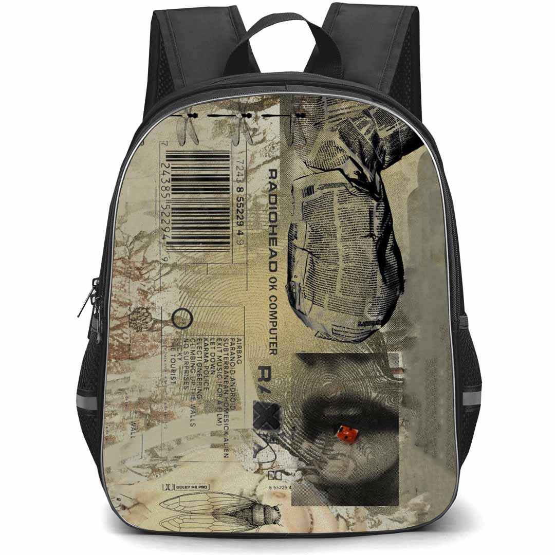 Radiohead Backpack StudentPack - Radiohead Vintage Newspaper Poster