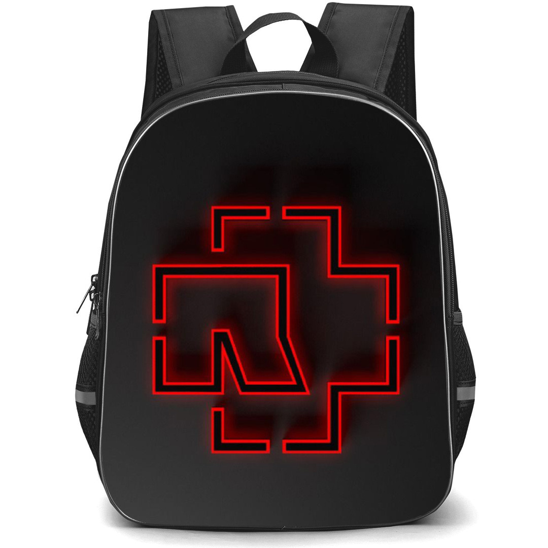 Rammstein Backpack School Bag StudentPack - Band Logo Symbol In Red Neon