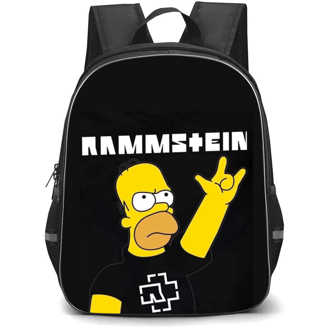 Rammstein Backpack School Bag StudentPack - Homer Rock N Roll Cartoon Art