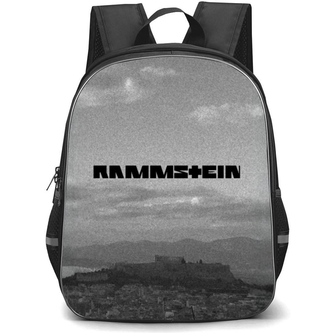 Rammstein Backpack School Bag StudentPack - Wordmark Logo Grayscale