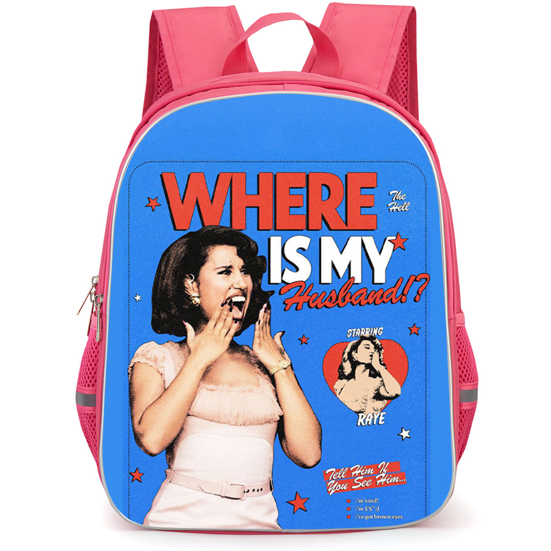 Raye Backpack School Bag StudentPack - Raye Where Is My Husband Retro Poster