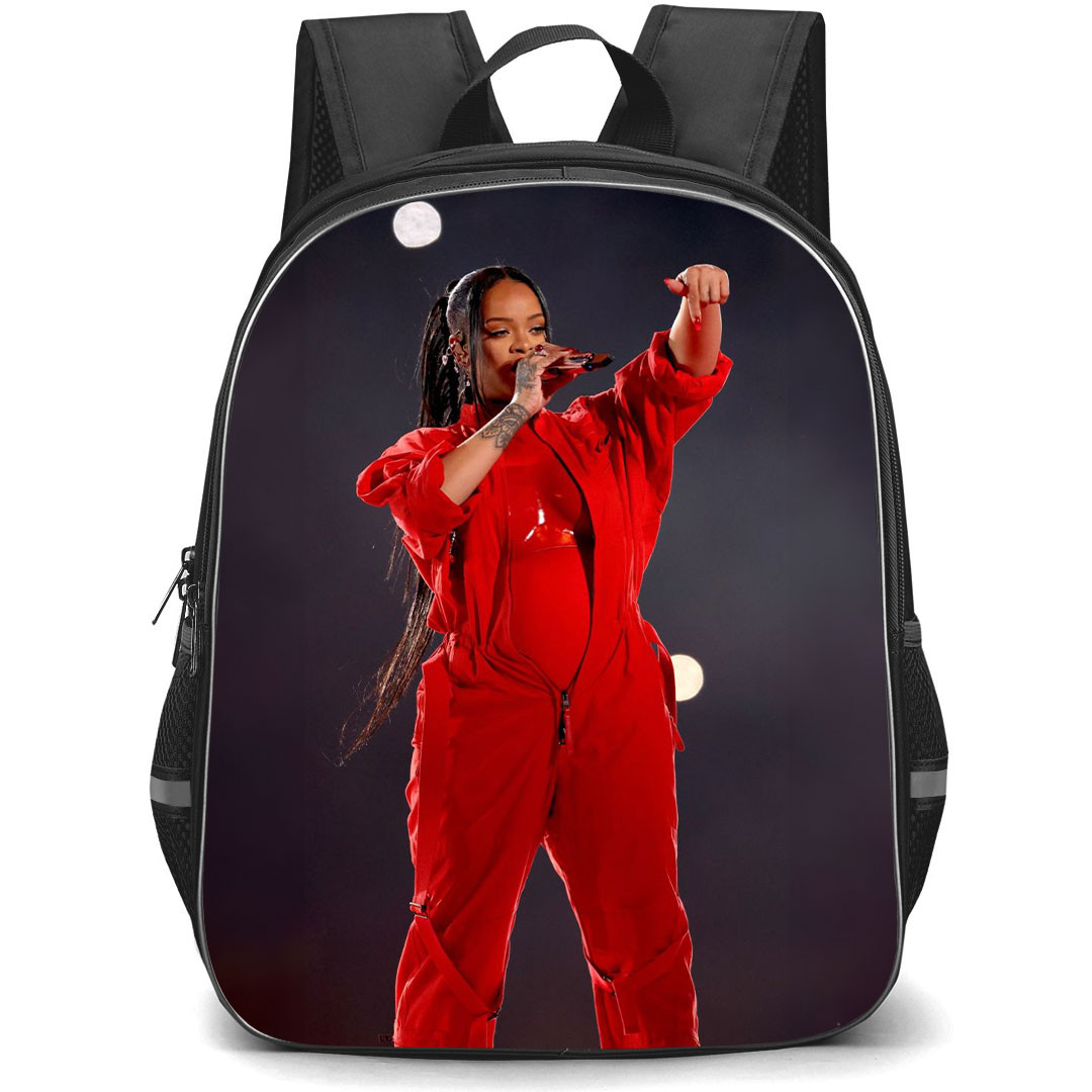 Rihanna Backpack StudentPack - Rihanna Wears Red Dress And To Perform Lift Me Up At The Oscar Poster
