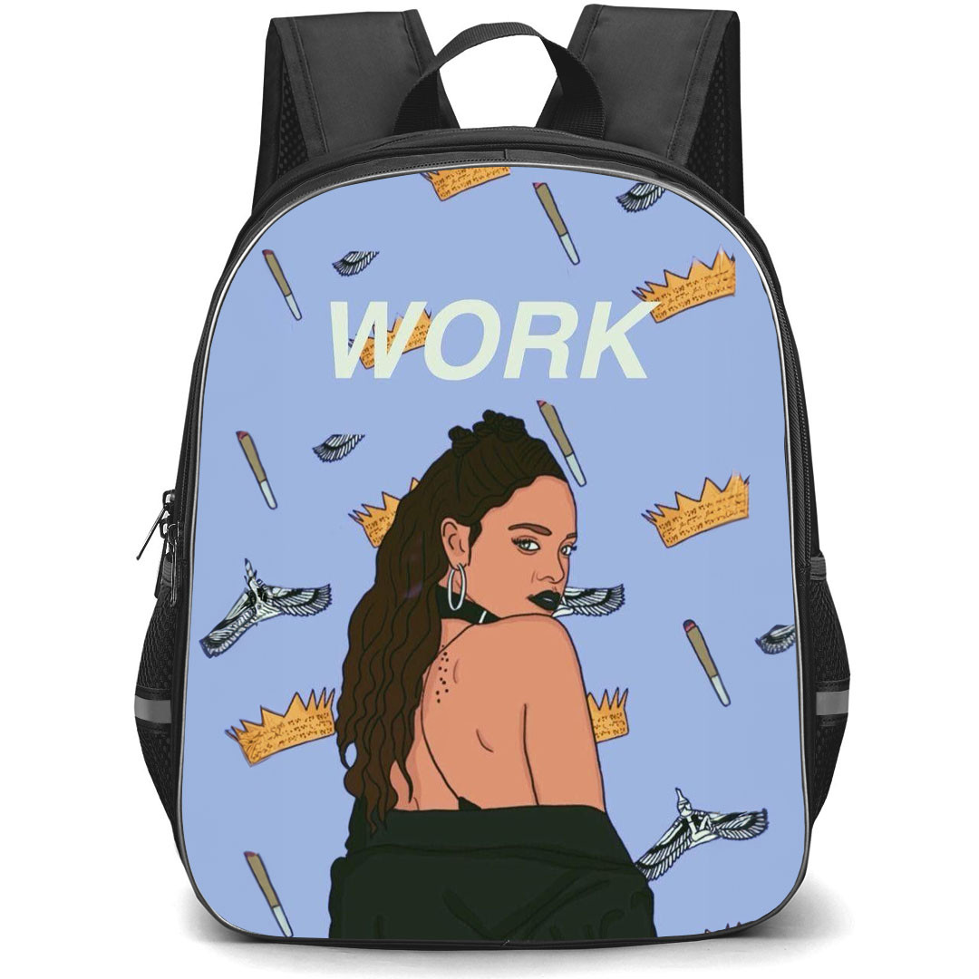 Rihanna Backpack StudentPack - Rihanna Work Pattern Side Portrait
