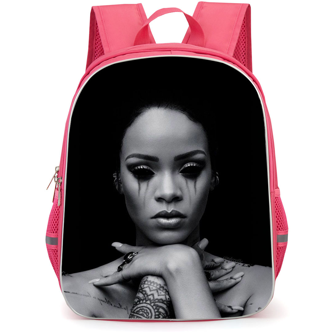 Rihanna Backpack StudentPack - Rihanna Sad Grayscale Portrait Poster