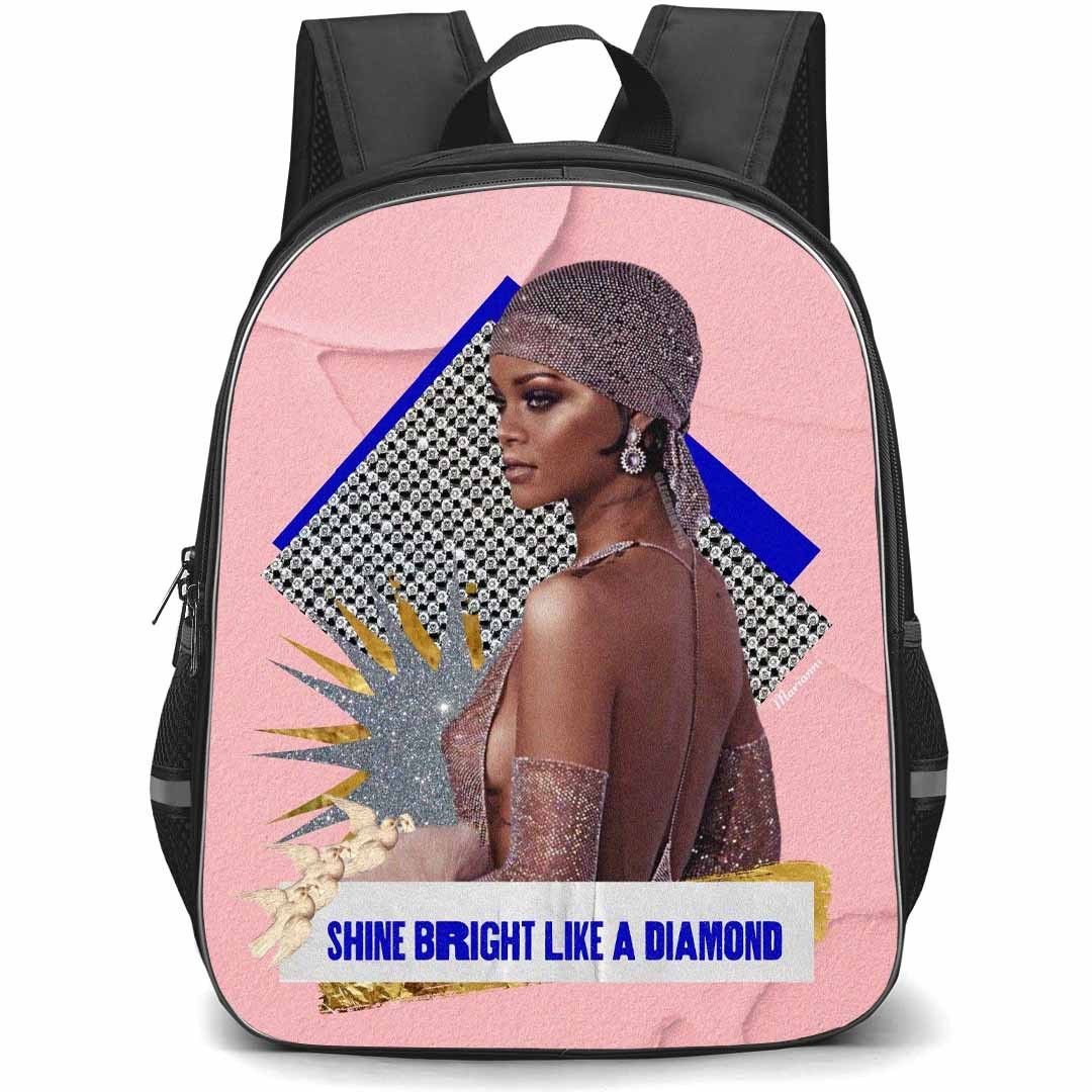 Rihanna Backpack StudentPack - Rihanna Shine Bright Like A Diamond Side Portrait