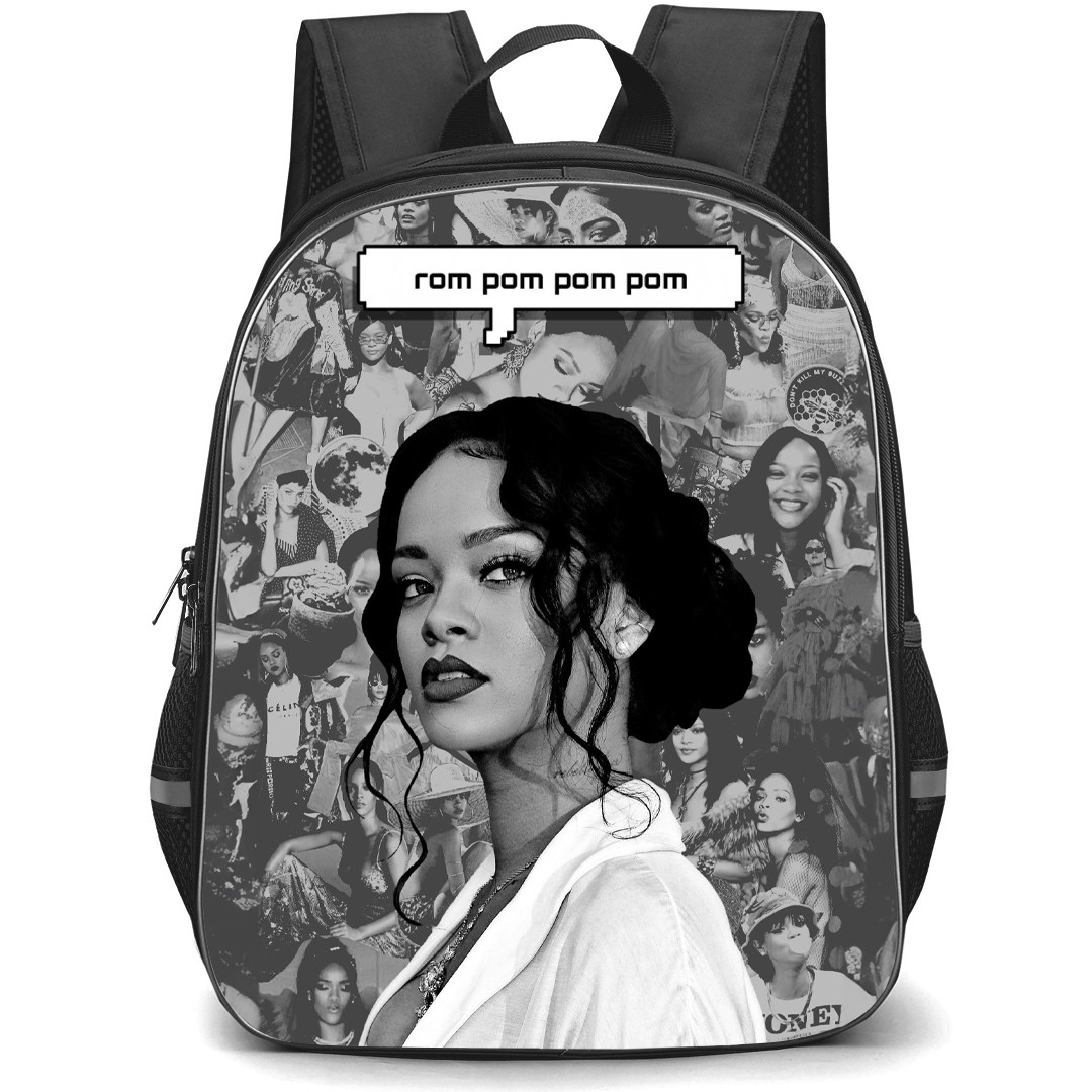 Rihanna Backpack StudentPack - Rihanna Side Portrait Grayscale