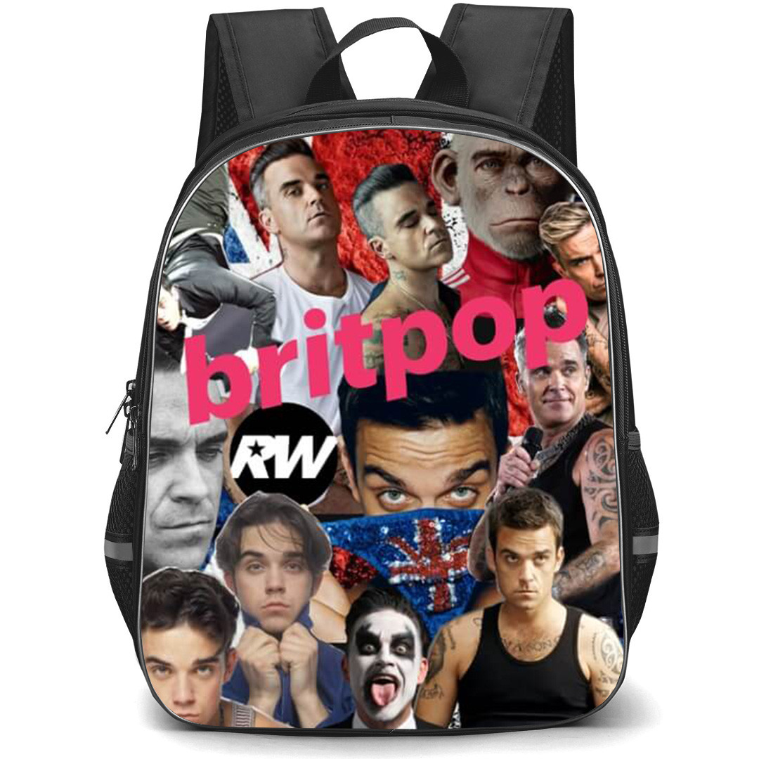 Robbie Williams Backpack School Bag StudentPack - Robbie Williams Britpop Collage