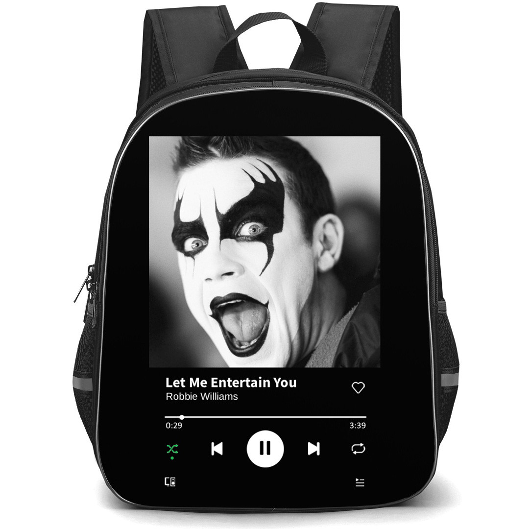 Robbie Williams Backpack School Bag StudentPack - Robbie Williams Close Up Let Me Entertain You Album Cover