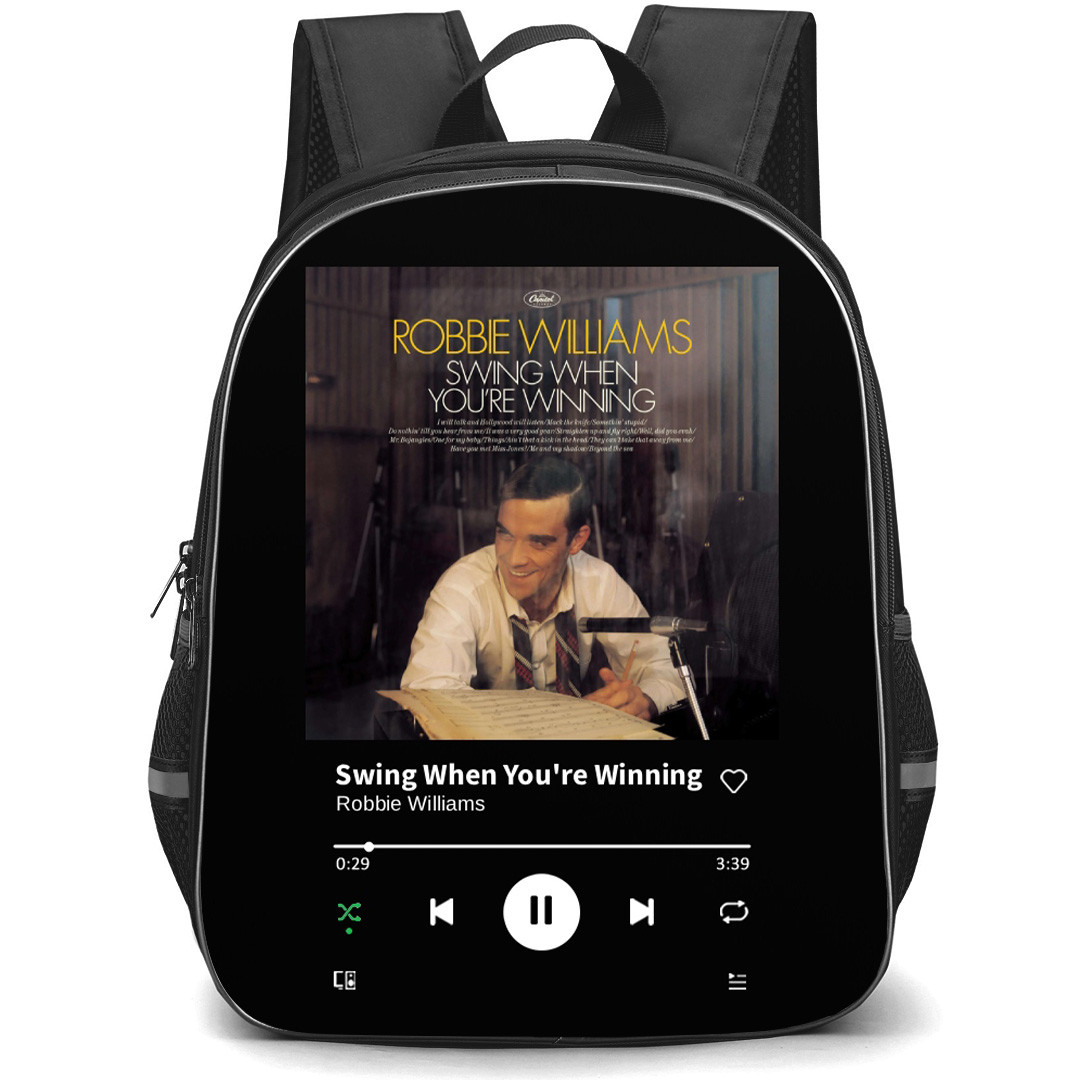 Robbie Williams Backpack School Bag StudentPack - Robbie Williams Swing When You're Winning Album Cover