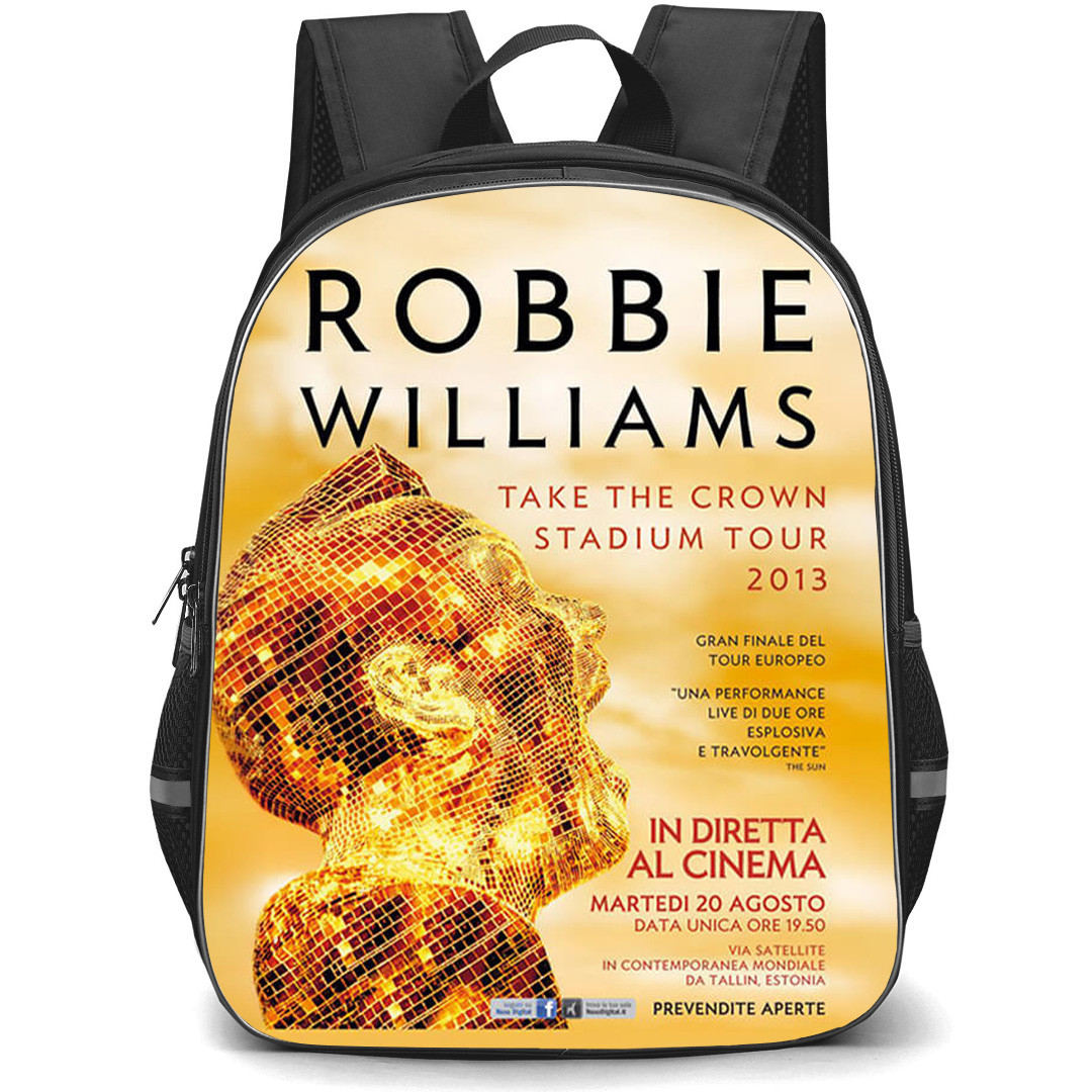 Robbie Williams Backpack School Bag StudentPack - Robbie Williams Take The Crown Concert Poster