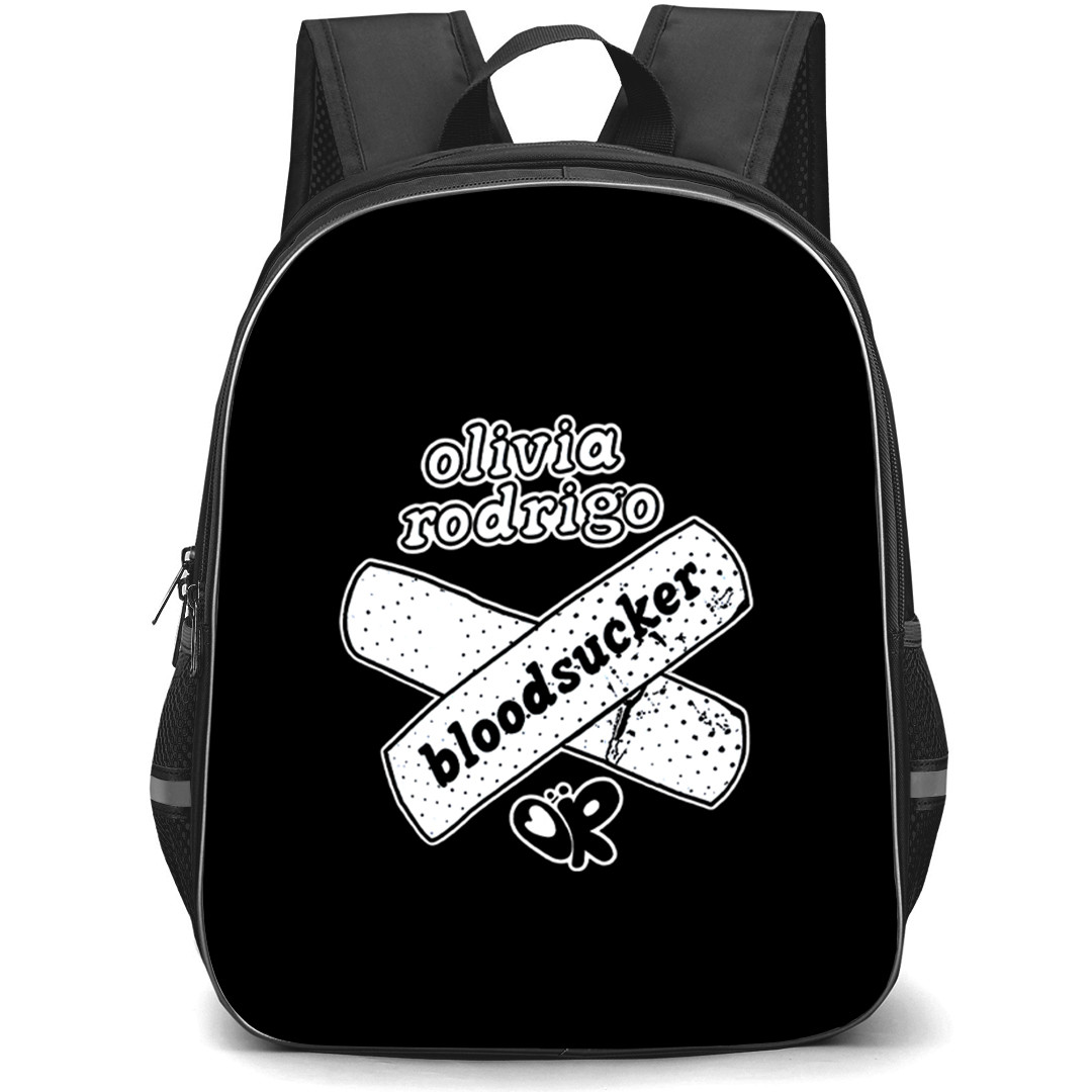 Olivia Rodrigo Backpack School Bag StudentPack - Olivia Rodrigo Bloodsucker Bandage Black And White Sticker
