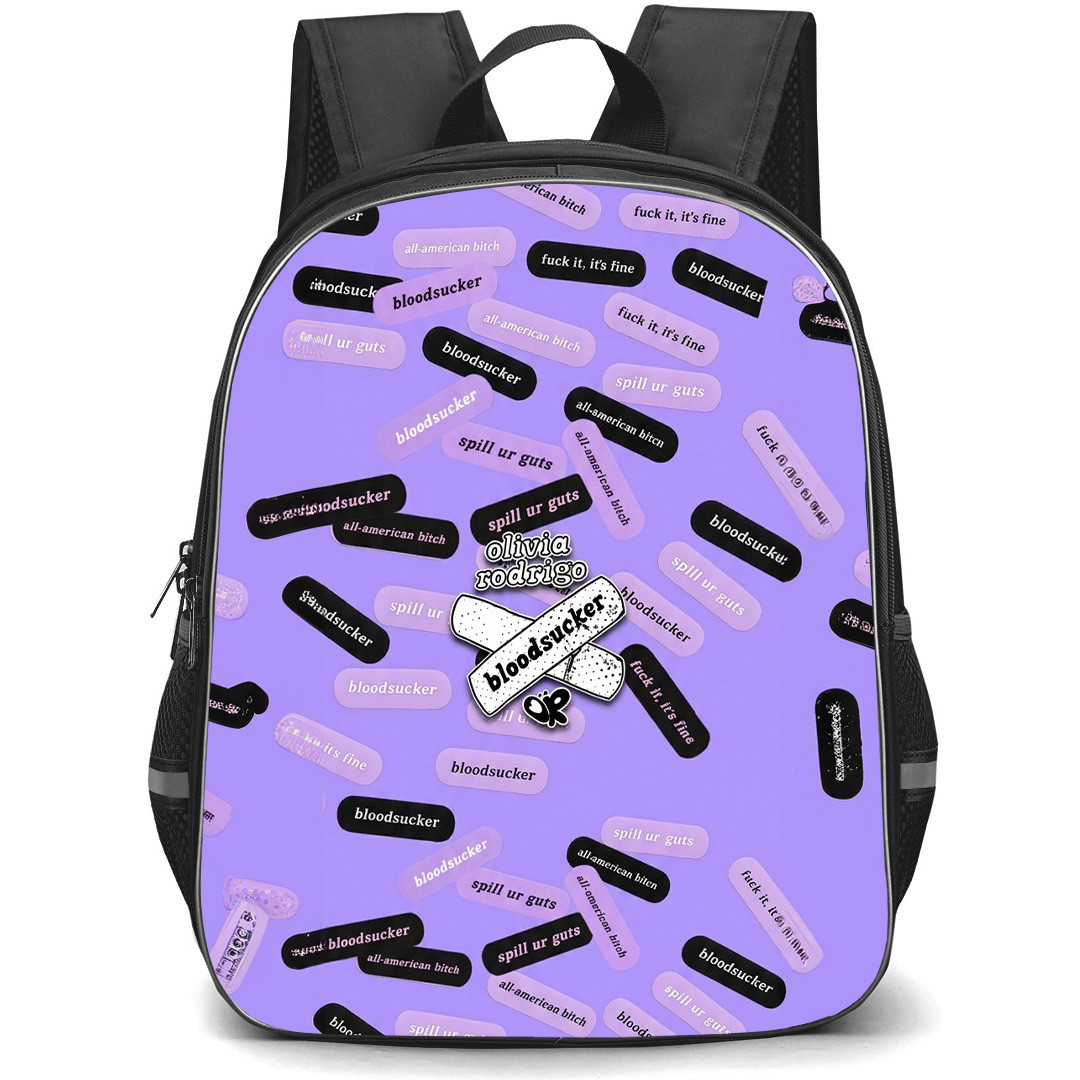 Olivia Rodrigo Backpack School Bag StudentPack - Olivia Rodrigo Bloodsucker Bandage Sticker Collage Poster