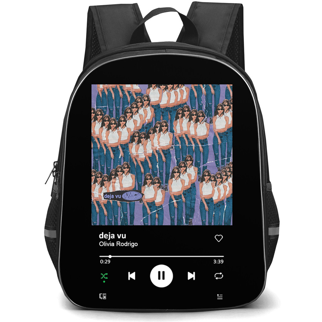 Olivia Rodrigo Backpack School Bag StudentPack - Olivia Rodrigo Deja Vu Album Cover Spotify Library Poster