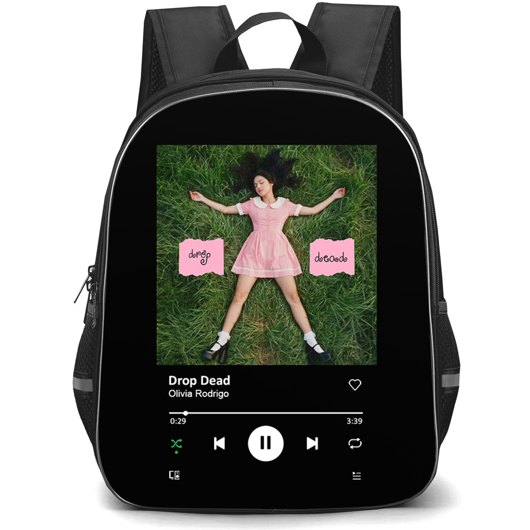 Olivia Rodrigo Backpack School Bag StudentPack - Olivia Rodrigo Drop Dead Album Cover Spotify Library Poster