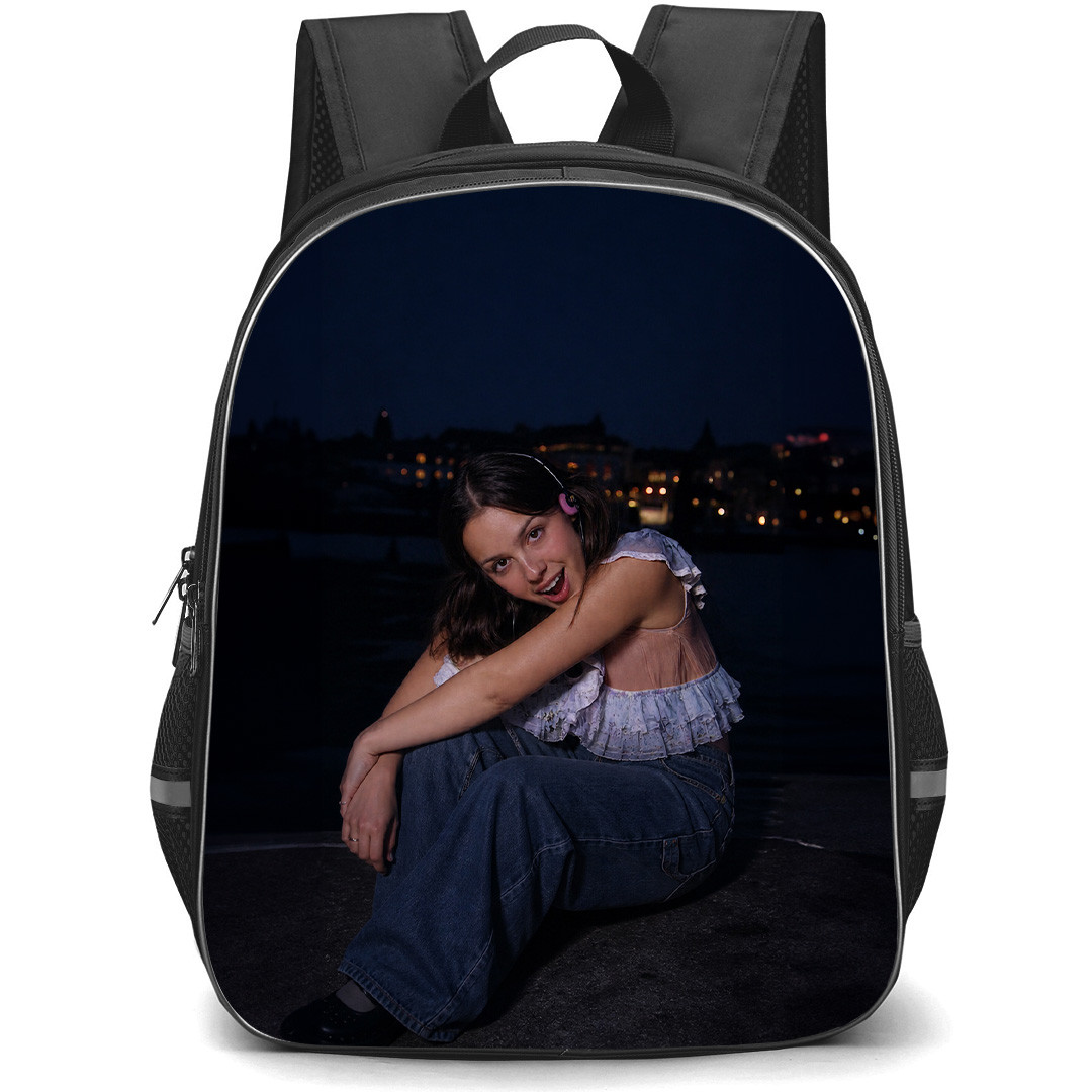 Olivia Rodrigo Backpack School Bag StudentPack - Olivia Rodrigo Drop Dead MV Holding Knees Poster