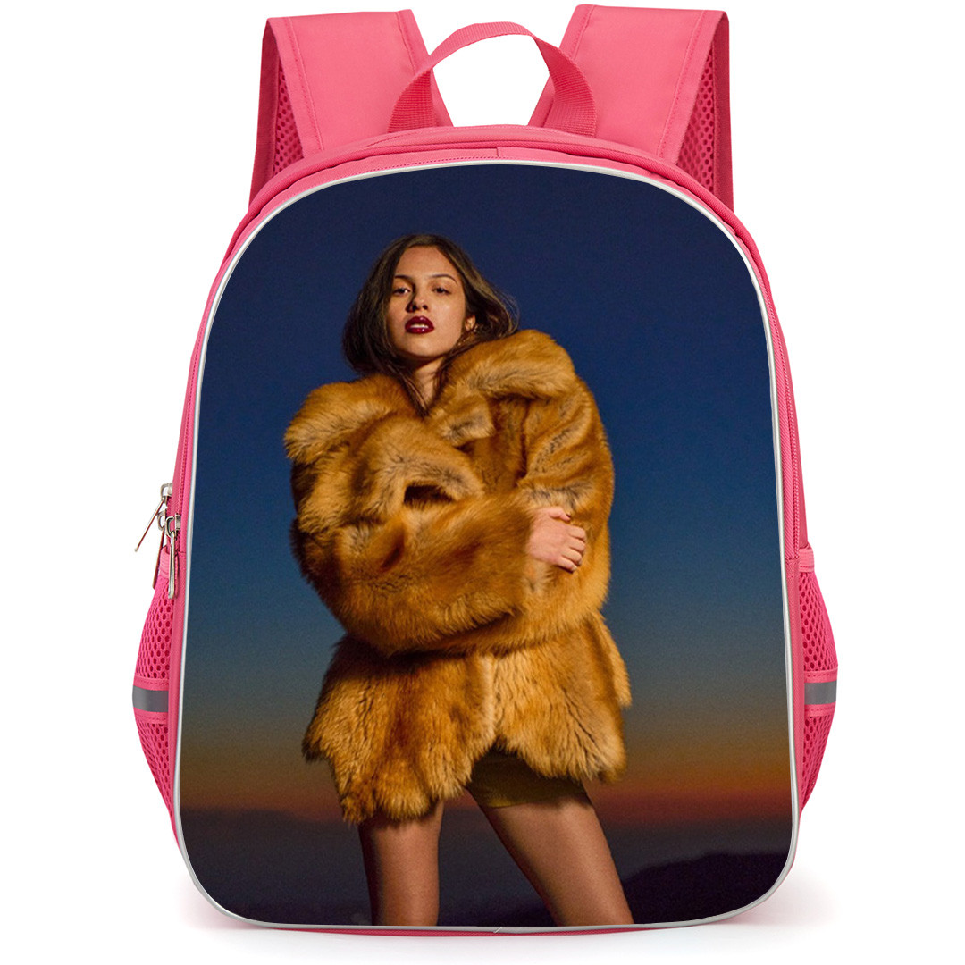 Olivia Rodrigo Backpack School Bag StudentPack - Olivia Rodrigo In Fur Jacket Poster