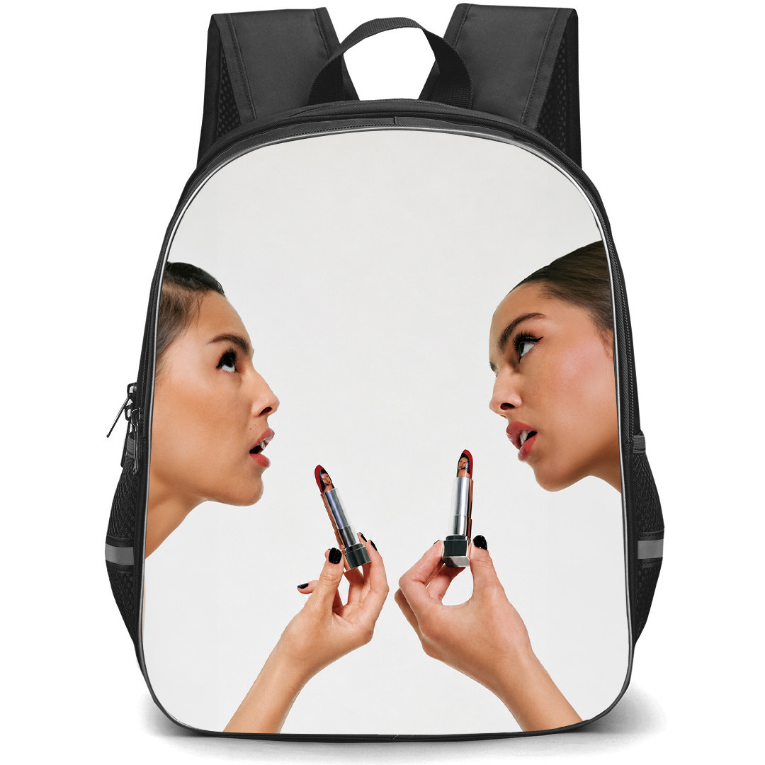 Olivia Rodrigo Backpack School Bag StudentPack - Olivia Rodrigo Makeup Glam Style Poster