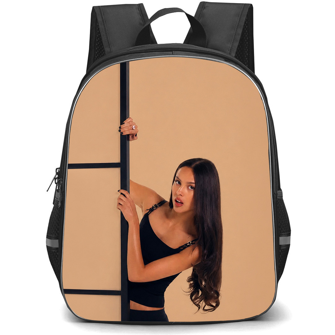 Olivia Rodrigo Backpack School Bag StudentPack - Olivia Rodrigo Peek Out From Behind The Door Poster