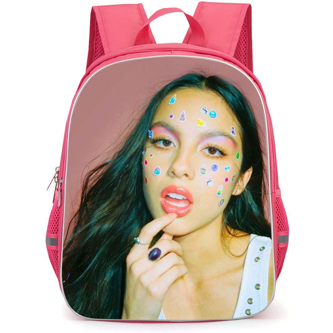 Olivia Rodrigo Backpack StudentPack - Olivia Rodrigo Portrait On Pink Background