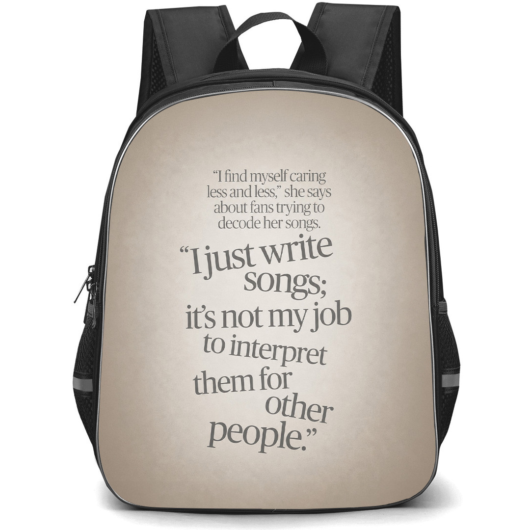 Olivia Rodrigo Backpack School Bag StudentPack - Olivia Rodrigo Rolling Stone Quotes I Just Write Song Poster