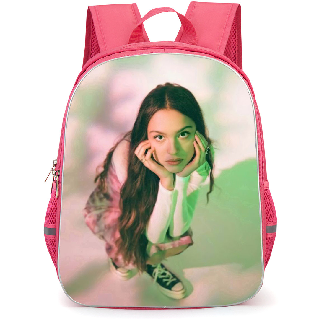 Olivia Rodrigo Backpack StudentPack - Olivia Rodrigo Sitting Retro Style Poster
