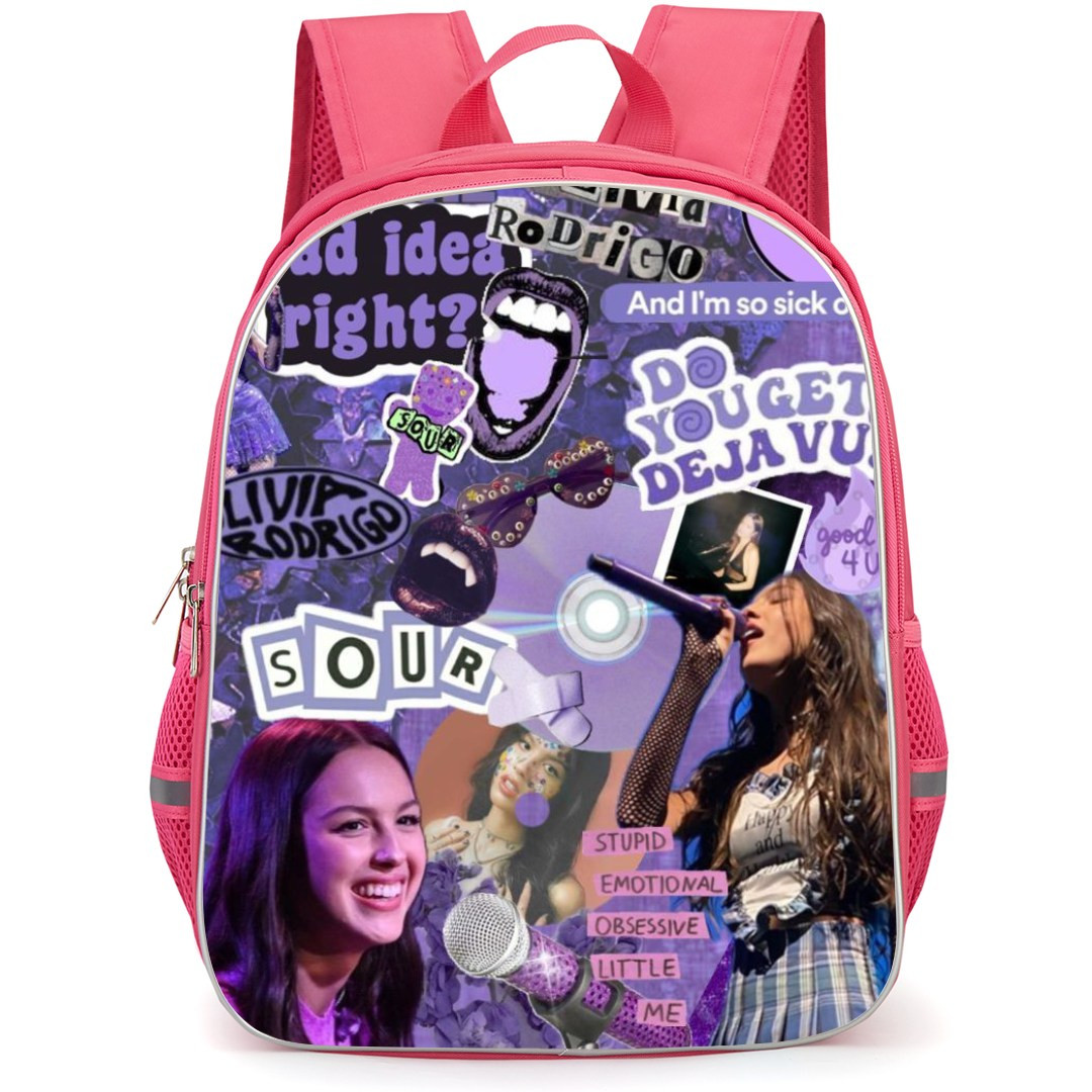 Olivia Rodrigo Backpack StudentPack - Olivia Rodrigo Stupid Emotional Obsessive Collage Poster