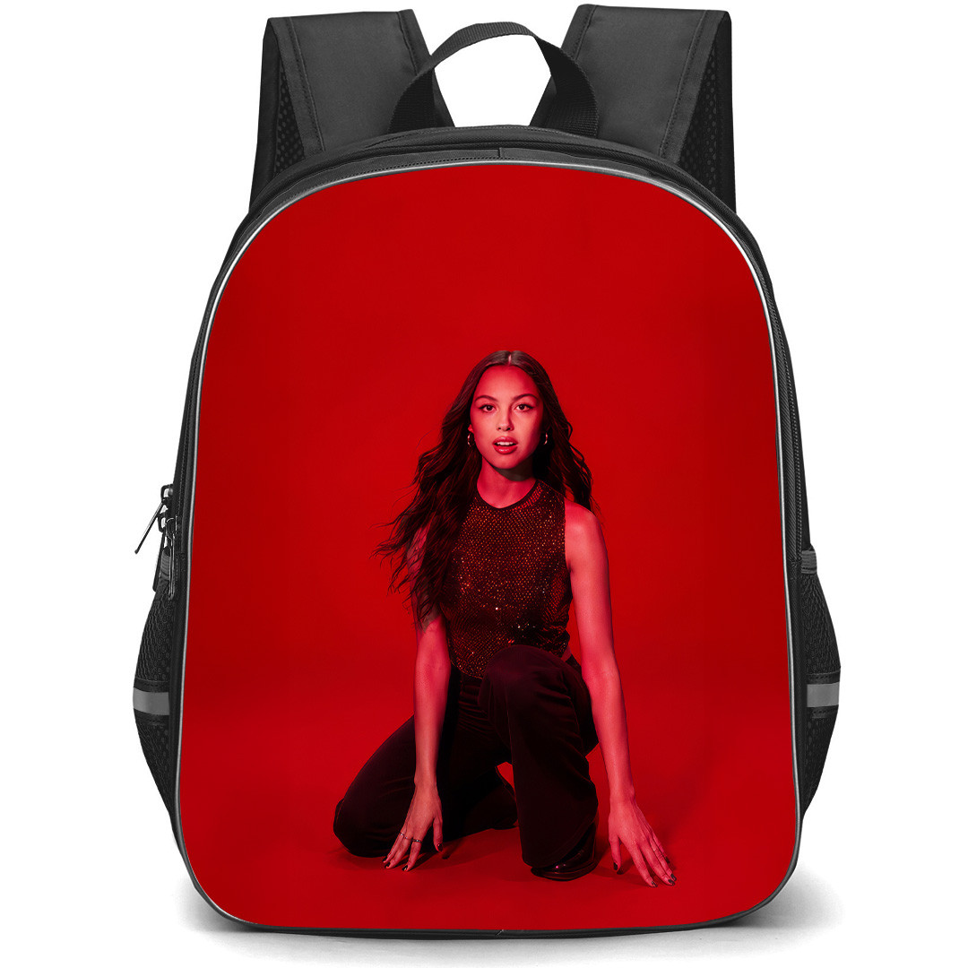 Olivia Rodrigo Backpack School Bag StudentPack - Olivia Rodrigo Vampire Red SNL Aesthetic Portrait Poster