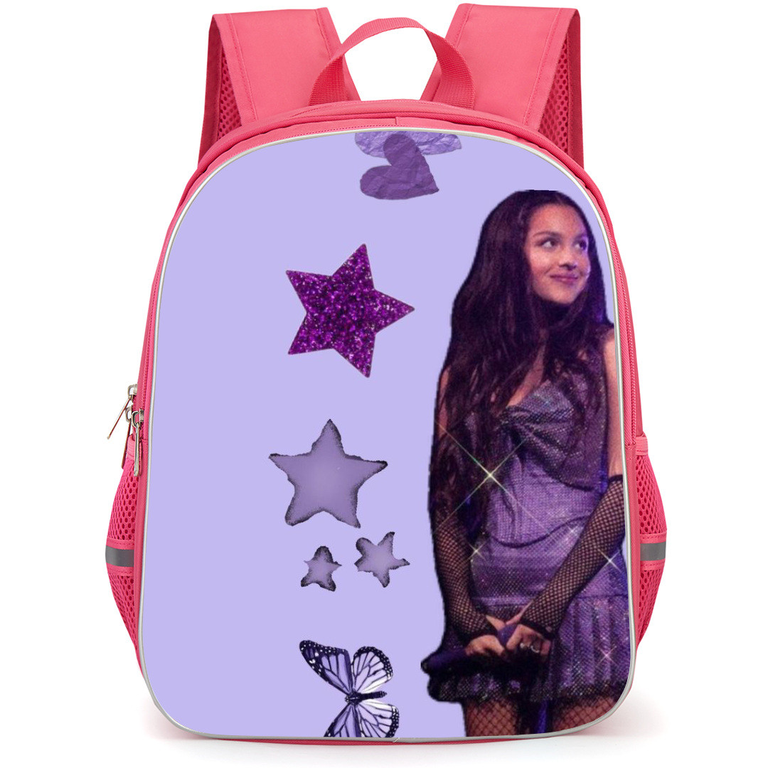 Olivia Rodrigo Backpack StudentPack - Olivia Rodrigo Wearing Purple Dress On Purple Background