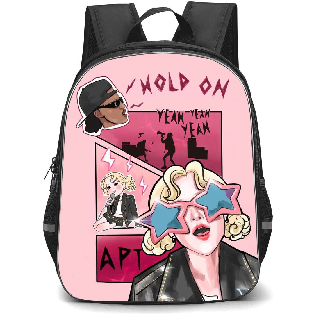 Rose APT Backpack StudentPack - Rose APT Pop Art On Pink Background