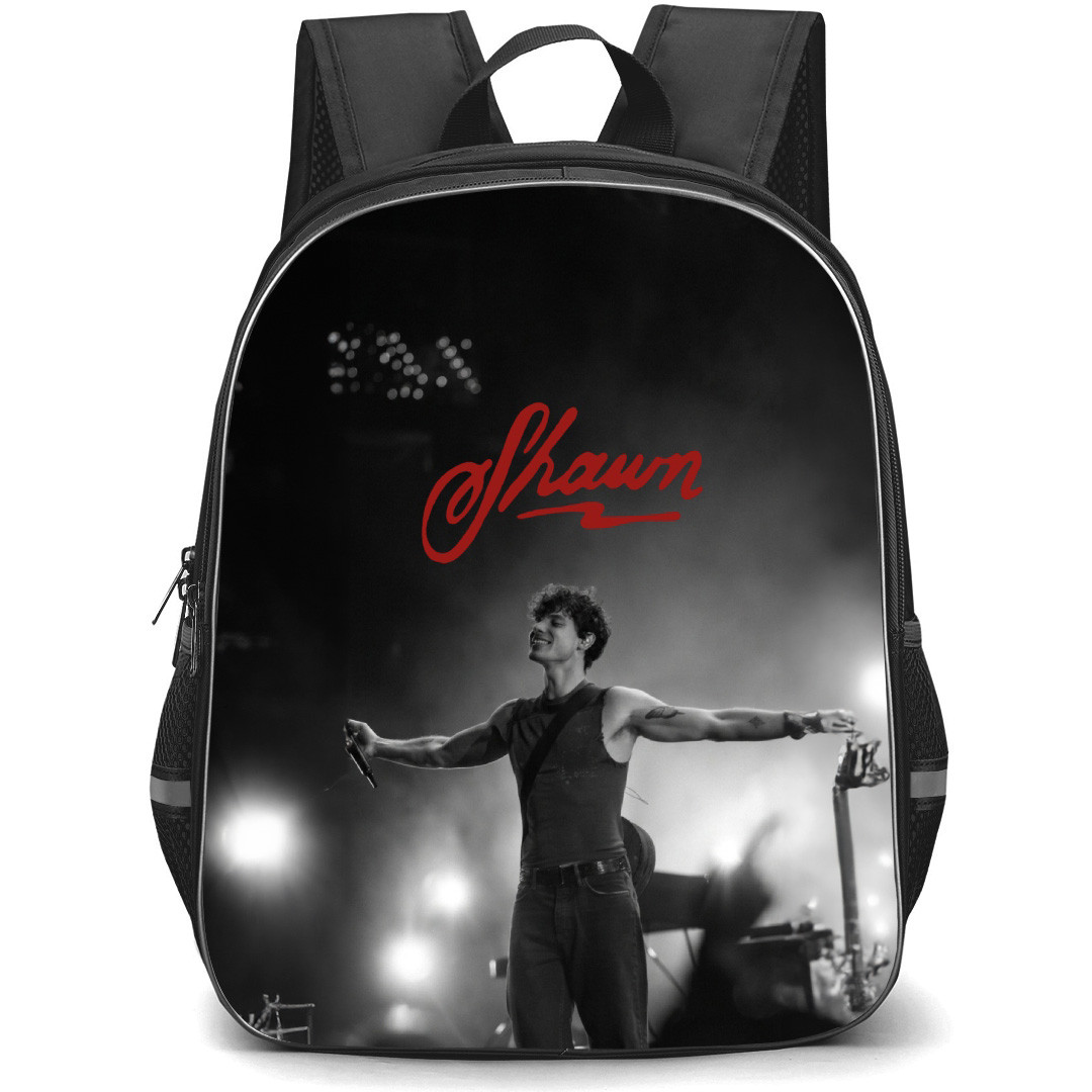 Shawn Mendes Backpack School Bag StudentPack - Shawn Mendes Arms Stretched Greyscale
