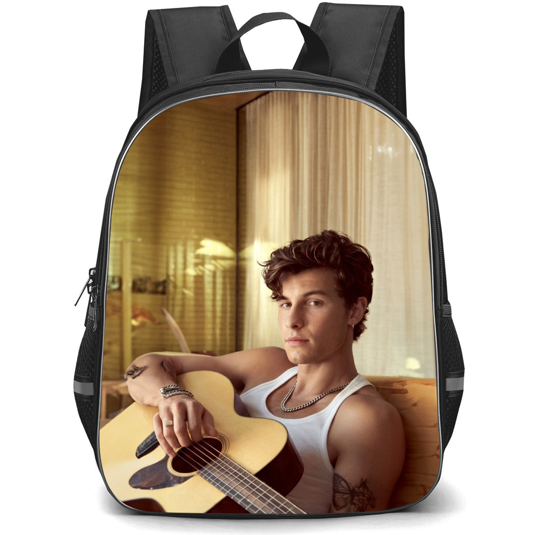 Shawn Mendes Backpack School Bag StudentPack - Shawn Mendes Holding Guitar Side Portrait