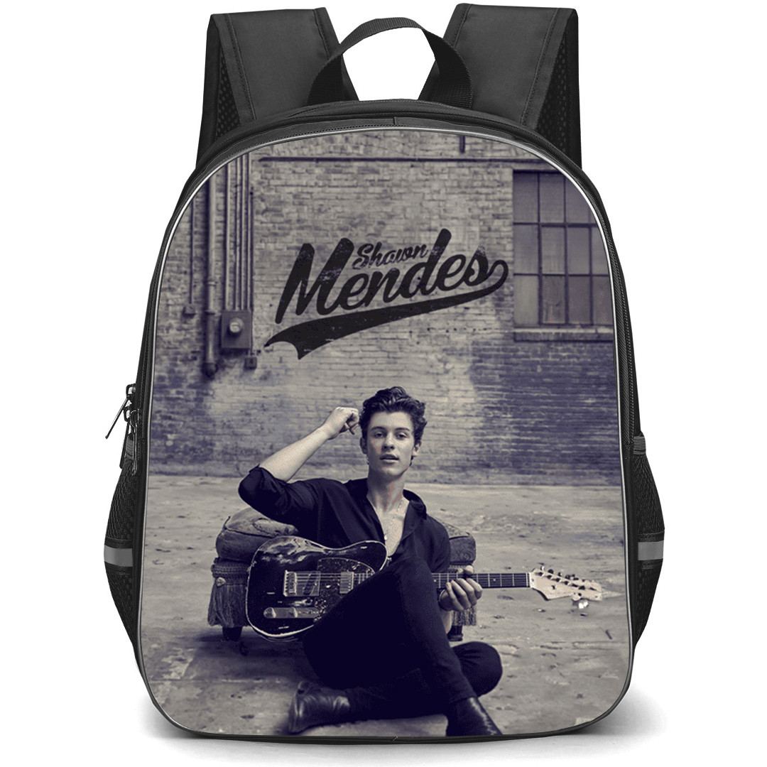 Shawn Mendes Backpack School Bag StudentPack - Shawn Mendes Holding Guitar Sitting Pose