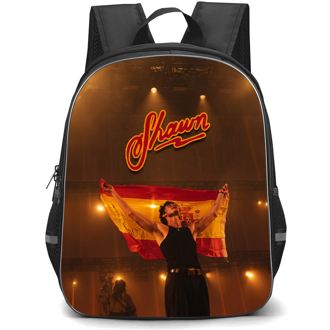 Shawn Mendes Backpack School Bag StudentPack - Shawn Mendes Holding Spain Flag Pose