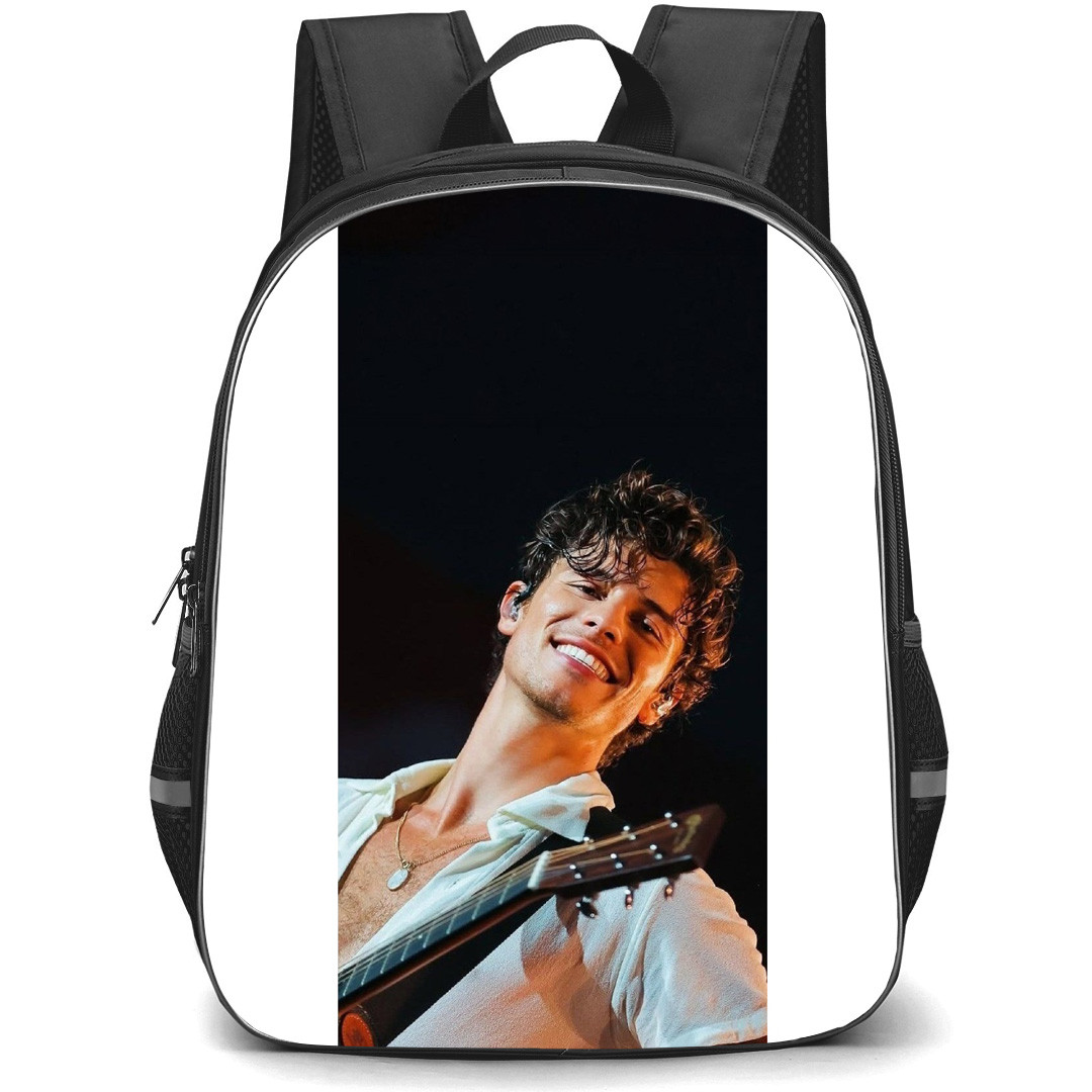 Shawn Mendes Backpack School Bag StudentPack - Shawn Mendes Playing Guitar Smiling At Camera Pose