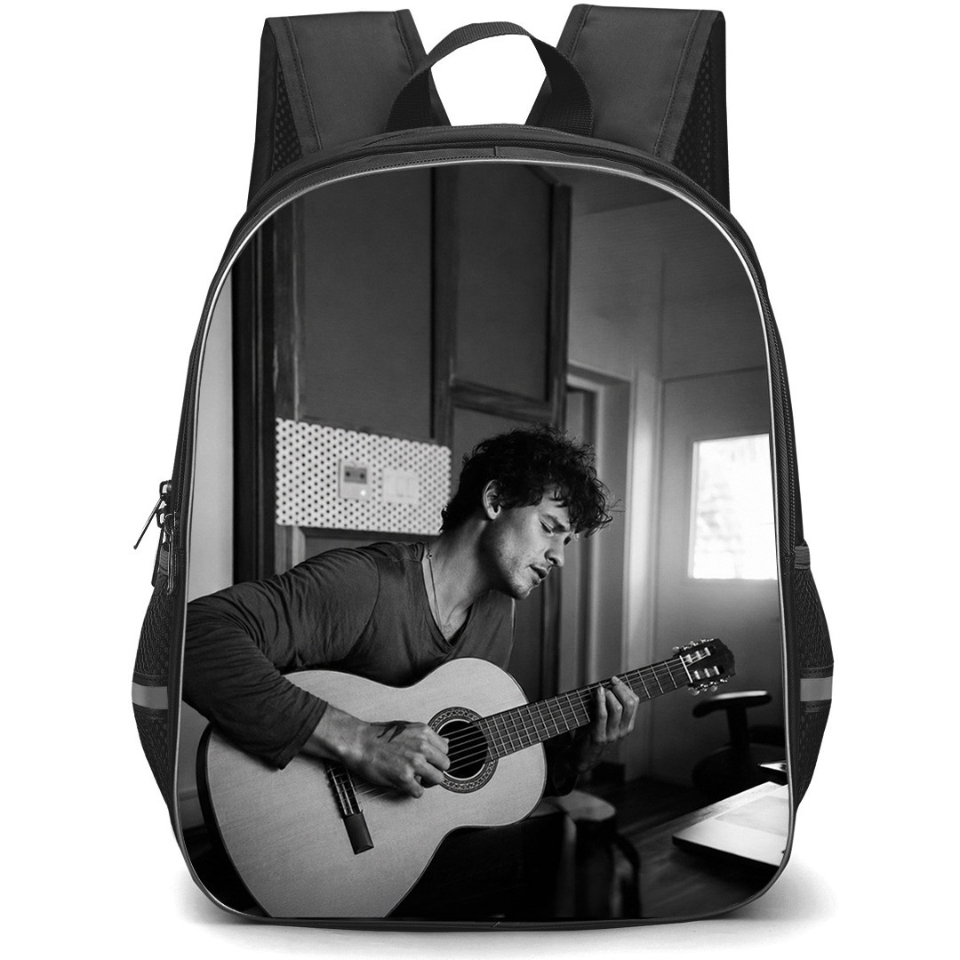 Shawn Mendes Backpack School Bag StudentPack - Shawn Mendes Playing Guitar Greyscale