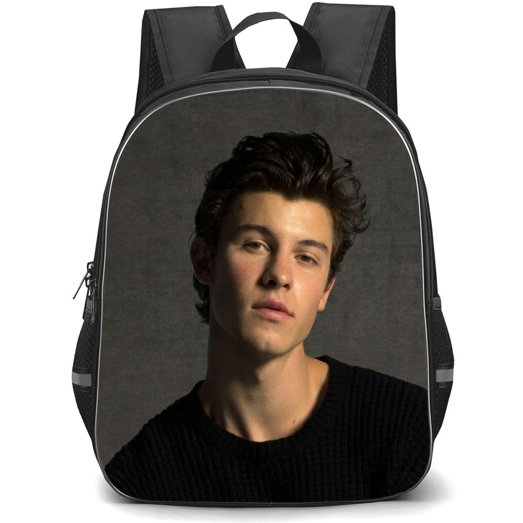 Shawn Mendes Backpack School Bag StudentPack - Shawn Mendes Portrait Grey Background