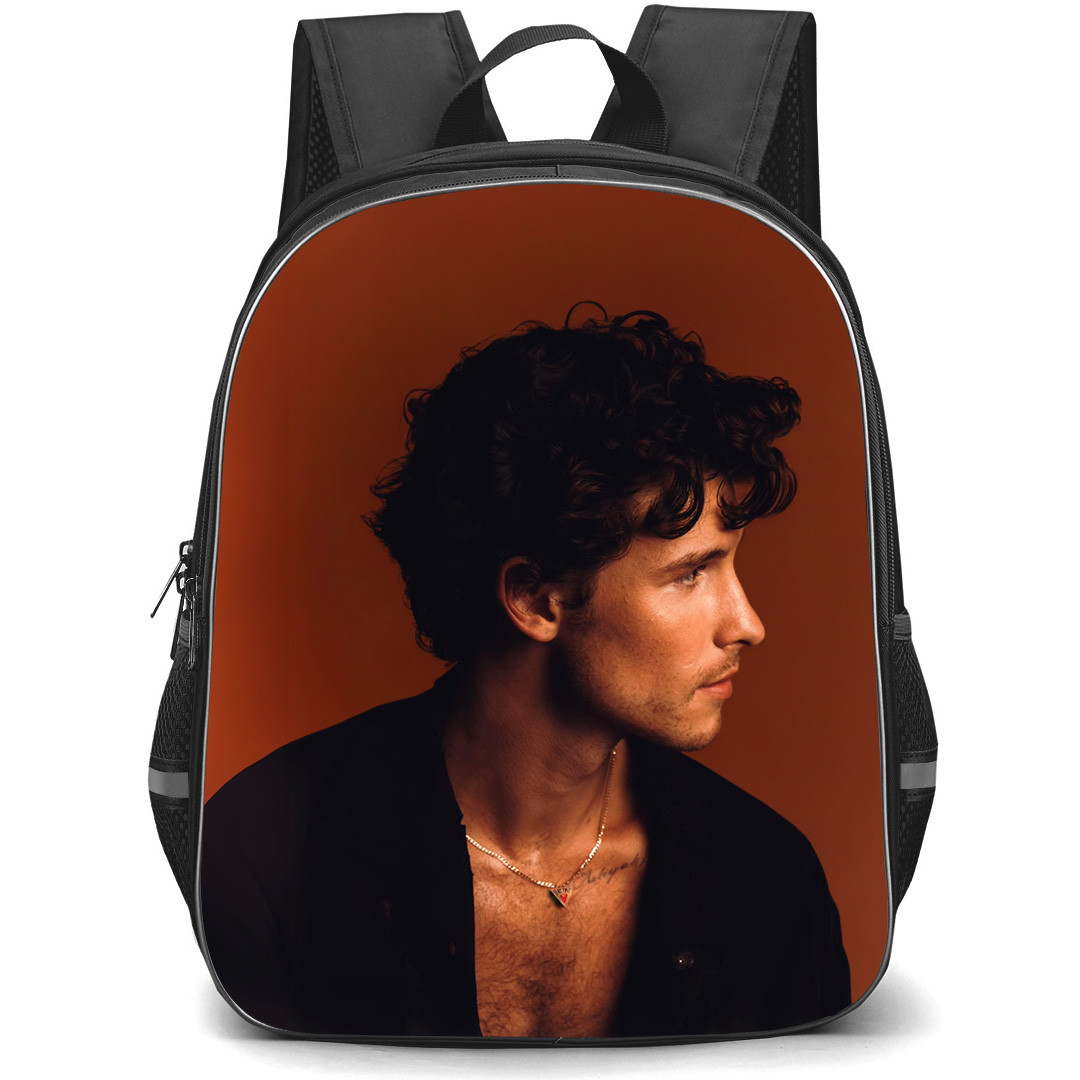 Shawn Mendes Backpack School Bag StudentPack - Shawn Mendes Side Portrait Brown Background
