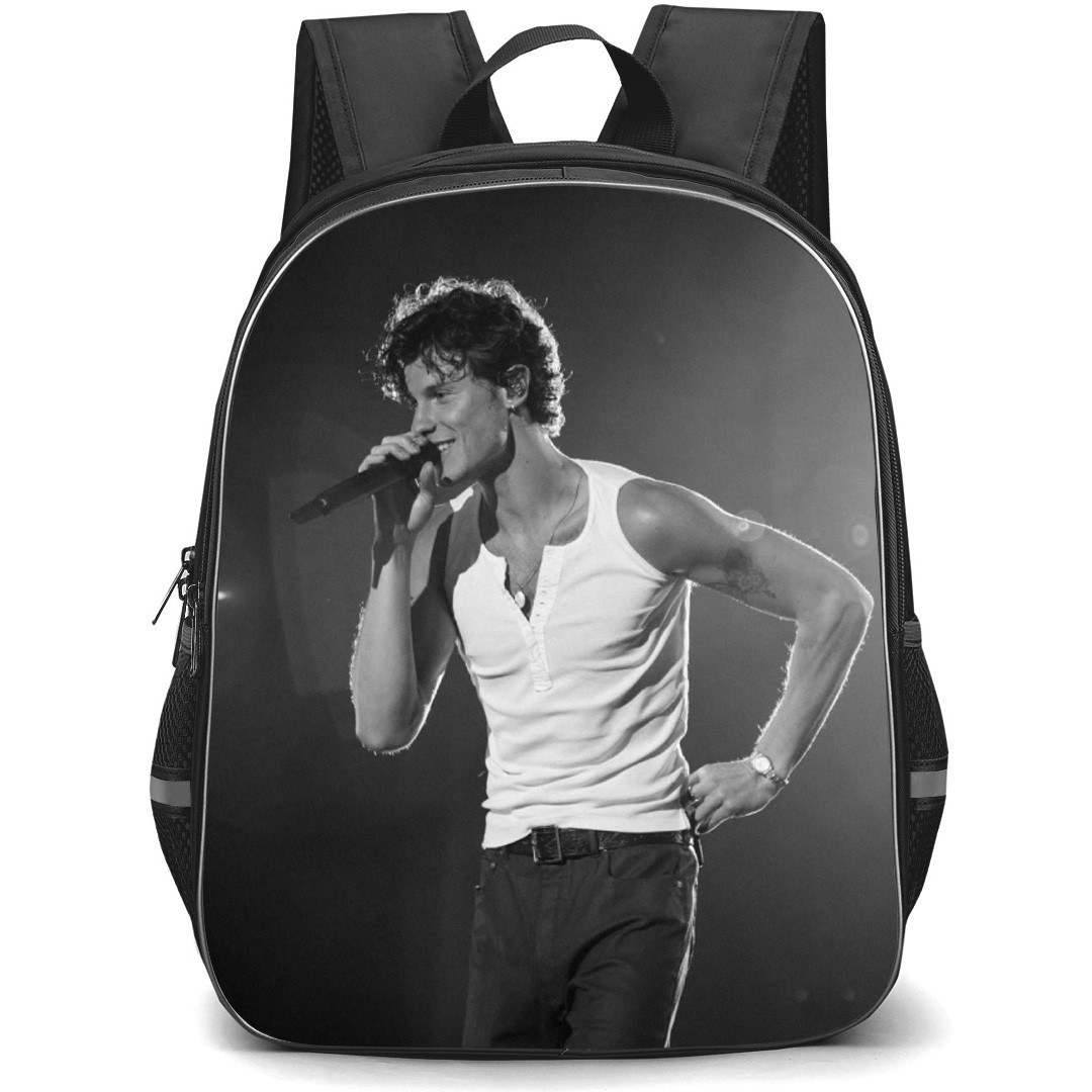 Shawn Mendes Backpack School Bag StudentPack - Shawn Mendes Singing Greyscale