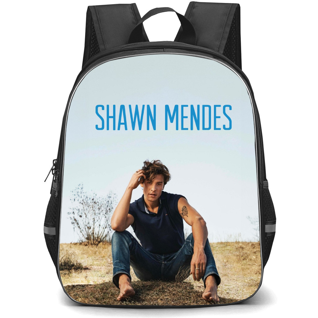 Shawn Mendes Backpack School Bag StudentPack - Shawn Mendes Sitting Desert Background