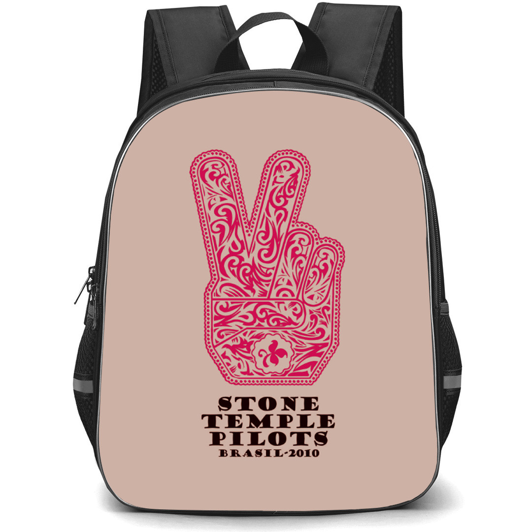 Stone Temple Pilots Backpack School Bag StudentPack - Peace Sign Band Illustration