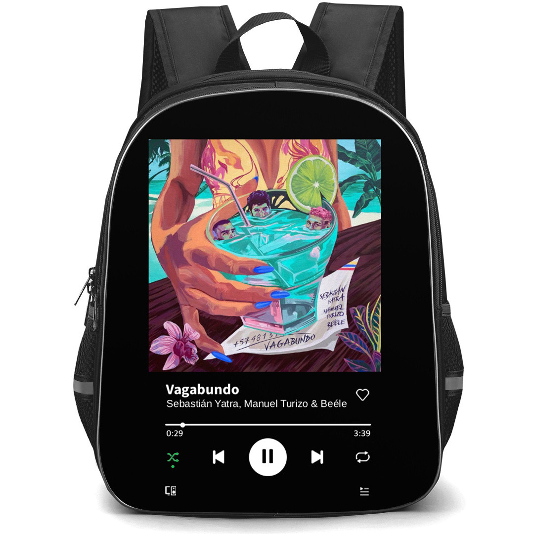 Sebasti?n Yatra Backpack School Bag StudentPack - Sebasti?n Yatra Manuel Turizo And Be?le Vagabundo Cover Art