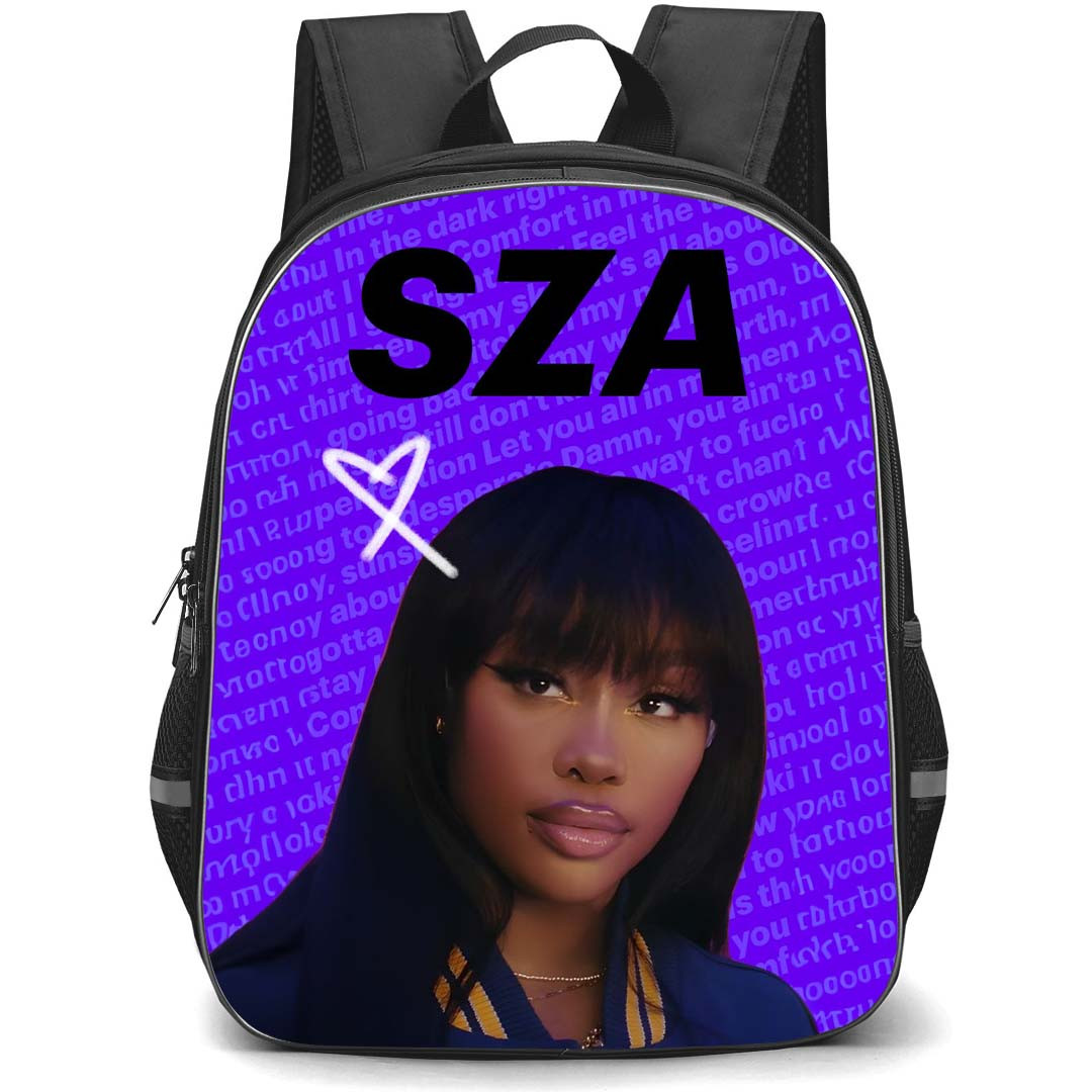 SZA Backpack StudentPack - SZA Portrait On Blue Background