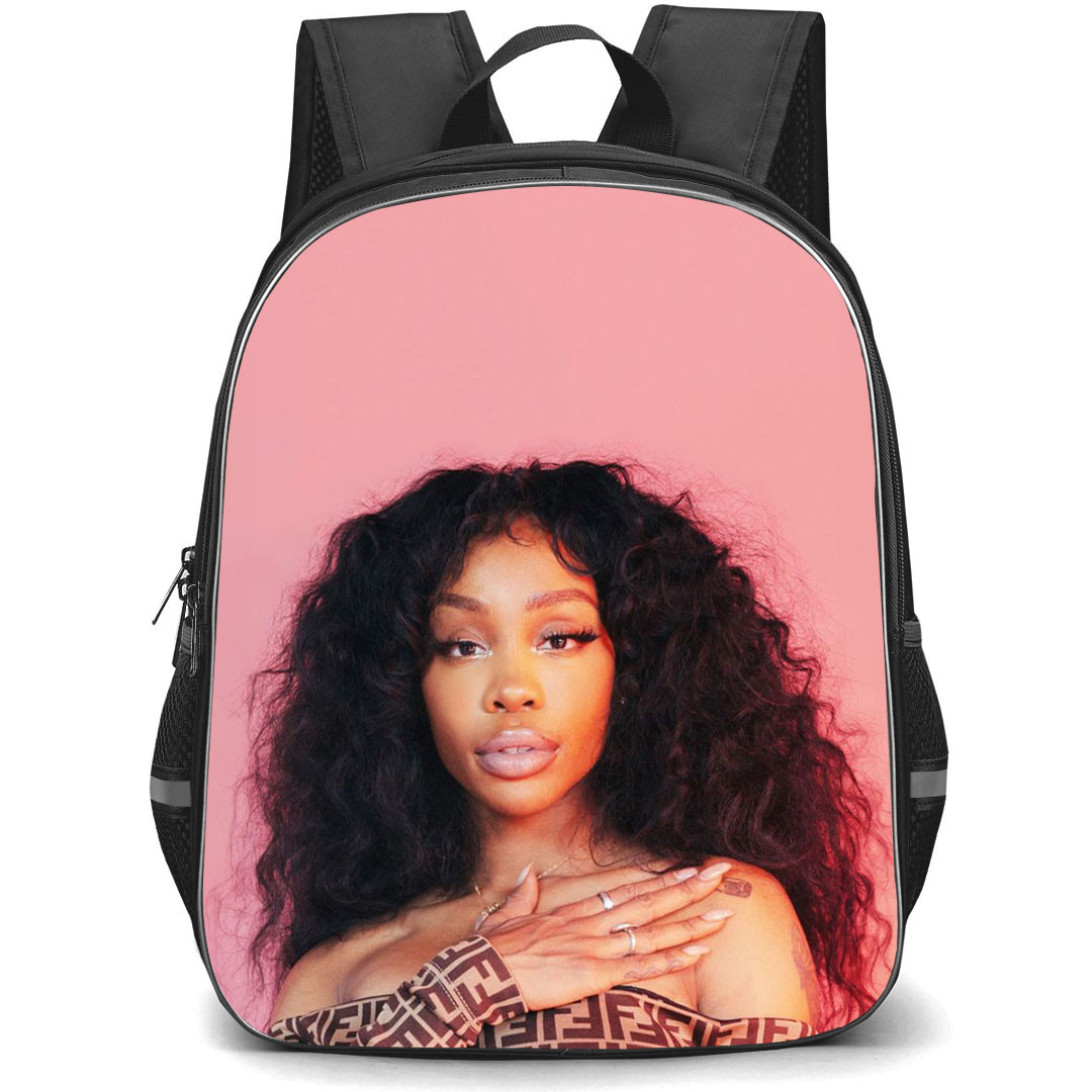 SZA Backpack StudentPack - SZA Portrait On Pink Background