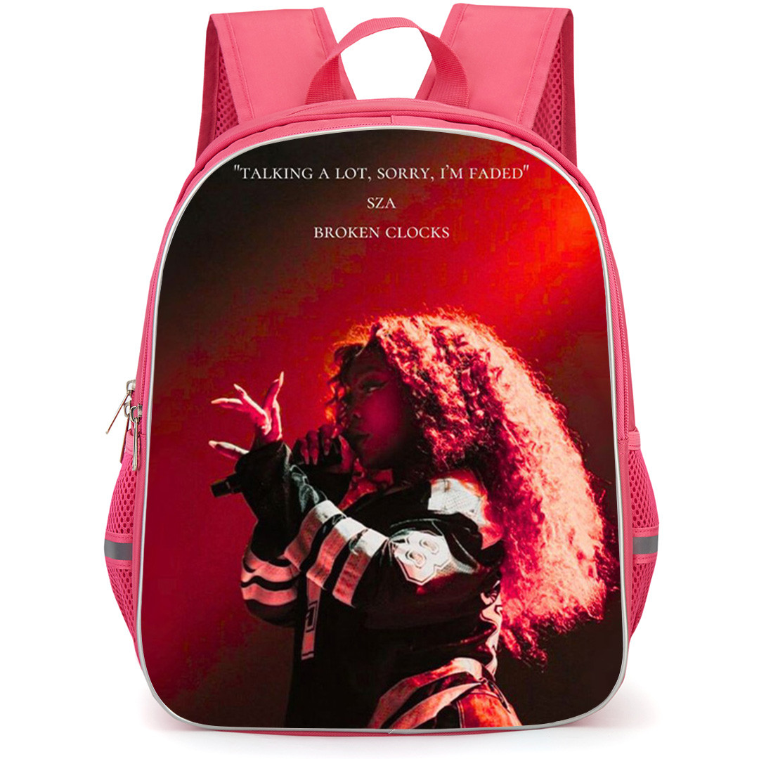SZA Backpack School Bag StudentPack - SZA Red Lighting With Quotes Poster